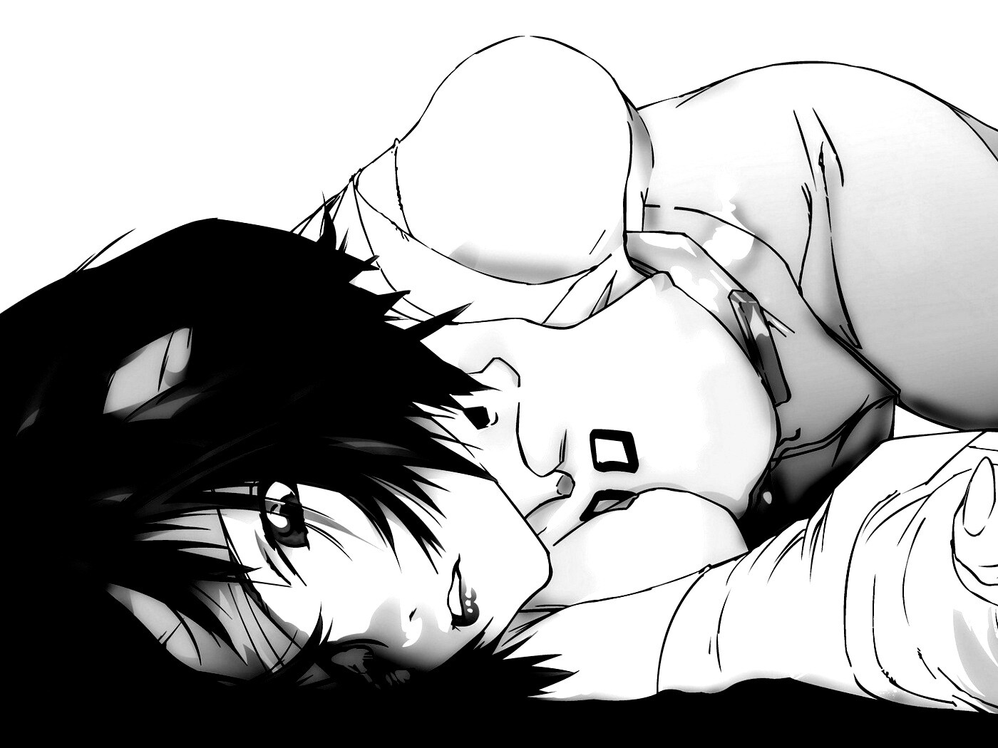 Девушка с красными глазами обои