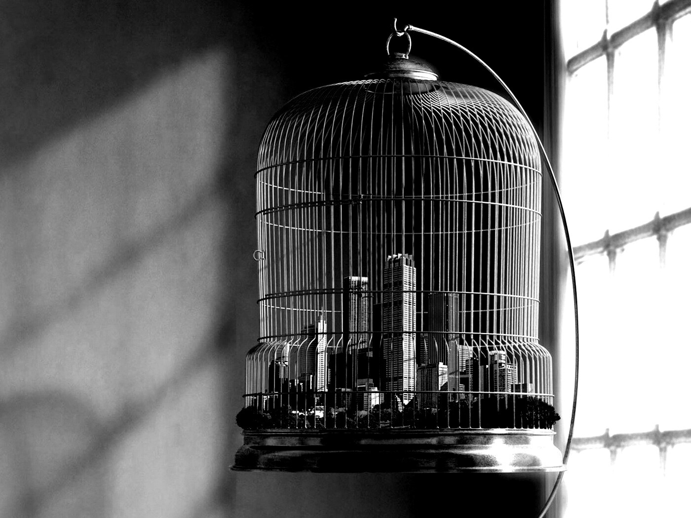 Город в клетке обои