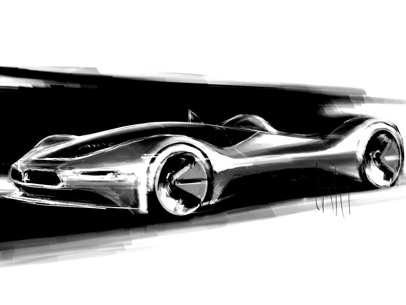 Эскиз Мазерати Birdcage обои