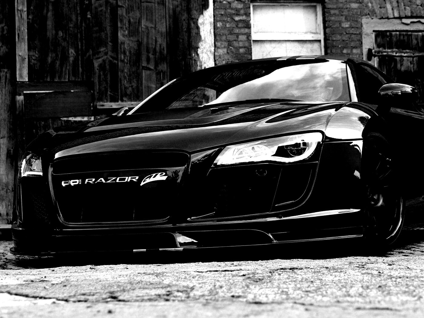 Черная Audi R8 обои