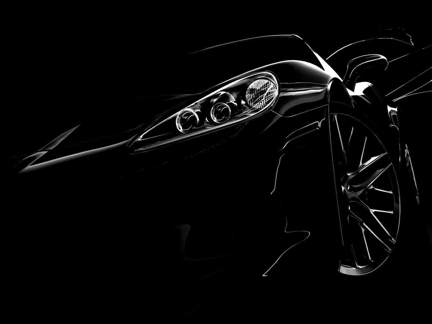 Чёрное авто обои