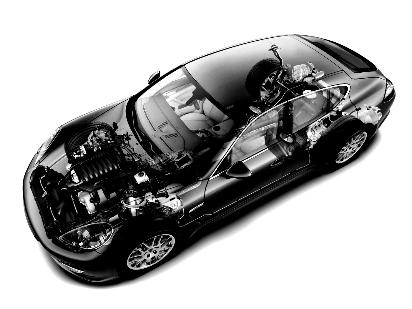 3D схема ходовой Порше обои