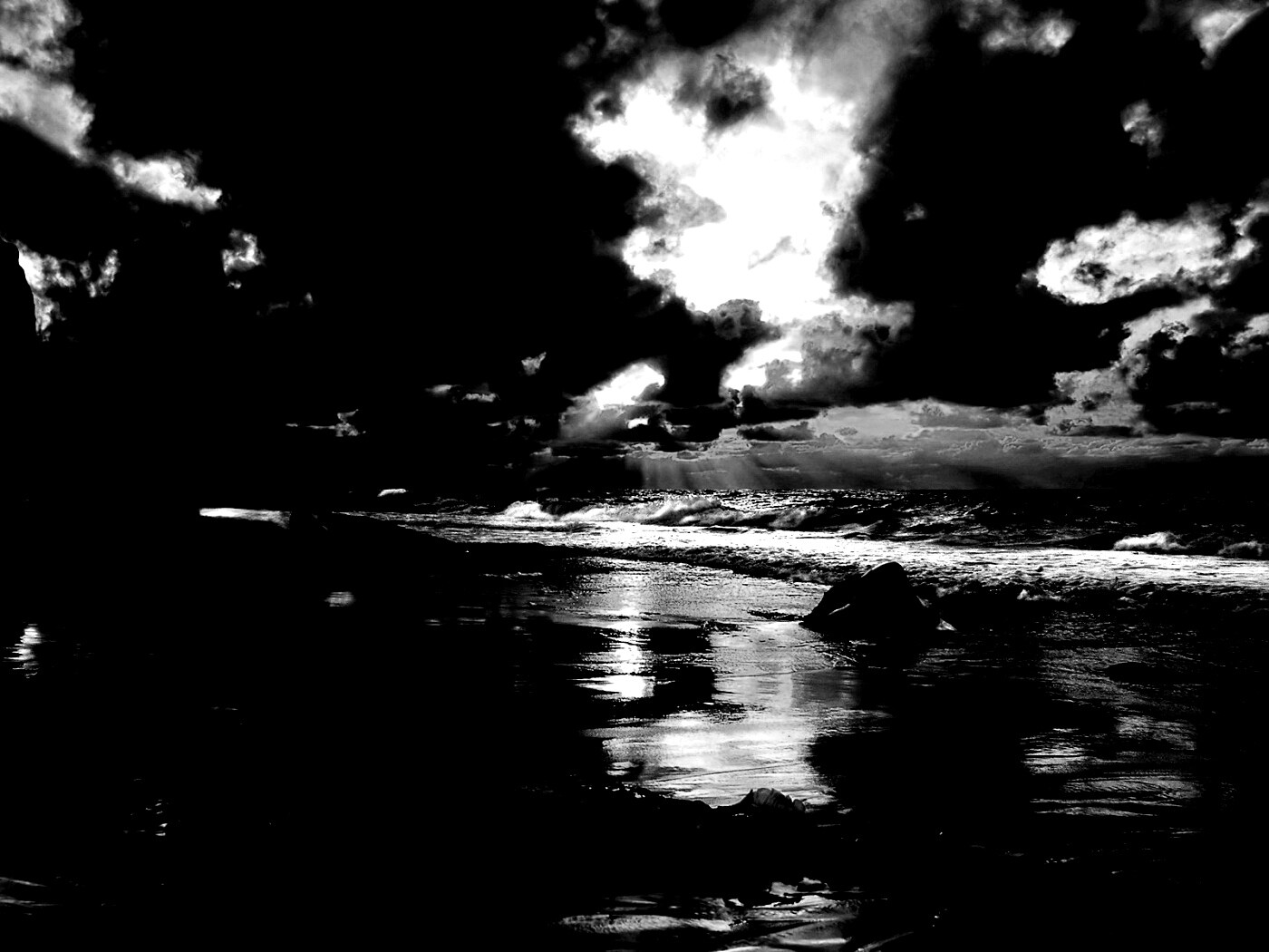 Океанский берег на закате обои