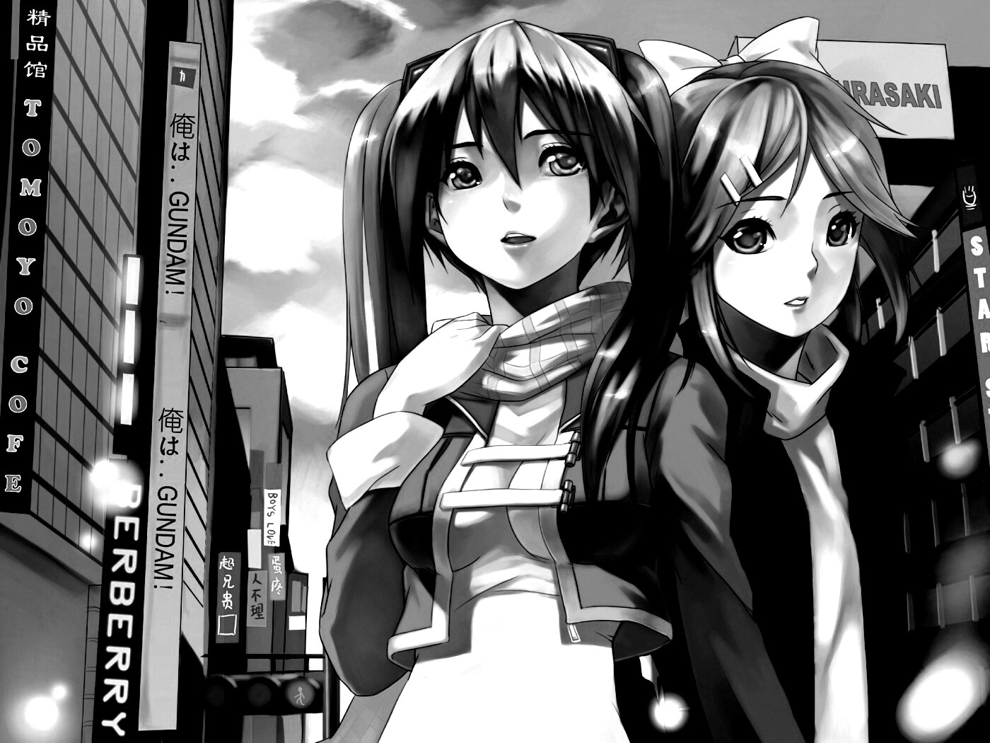 Девочки в большом городе обои