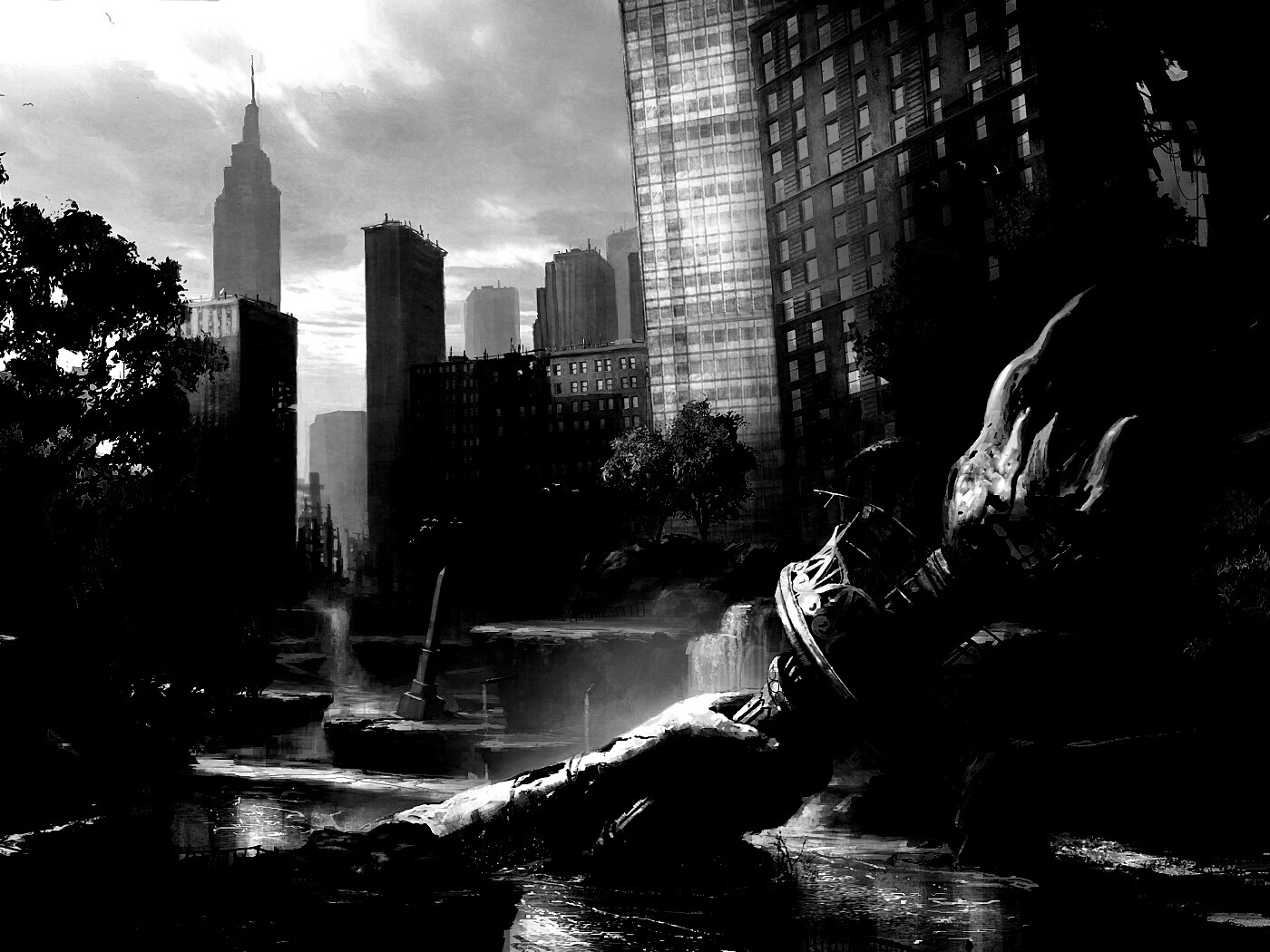 Руины статуи свободы обои