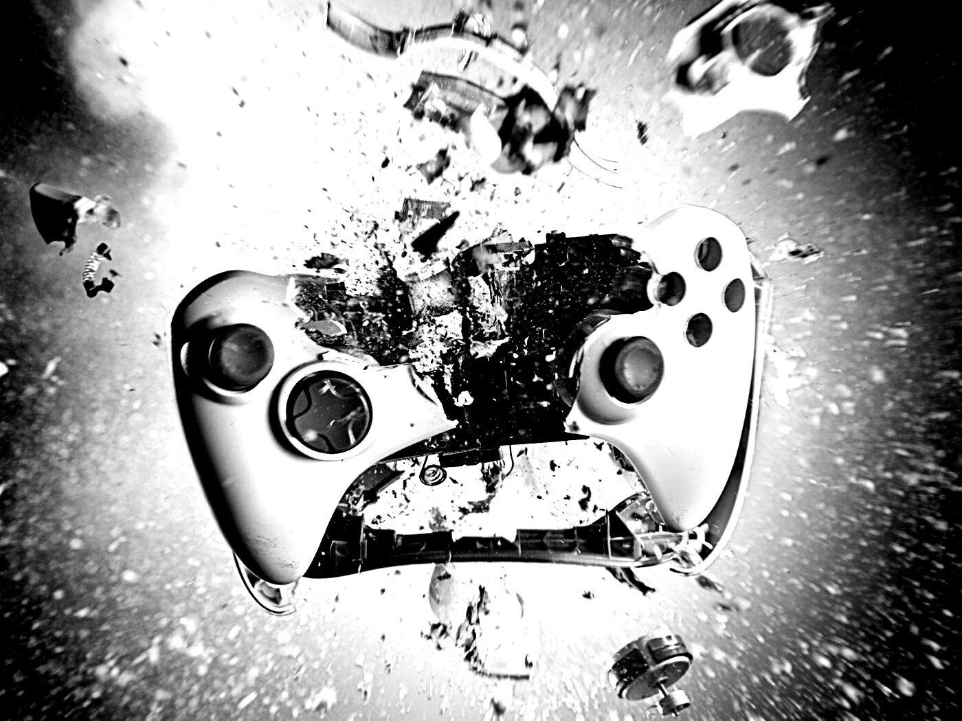 Взрывающийся белый контроллер xbox обои