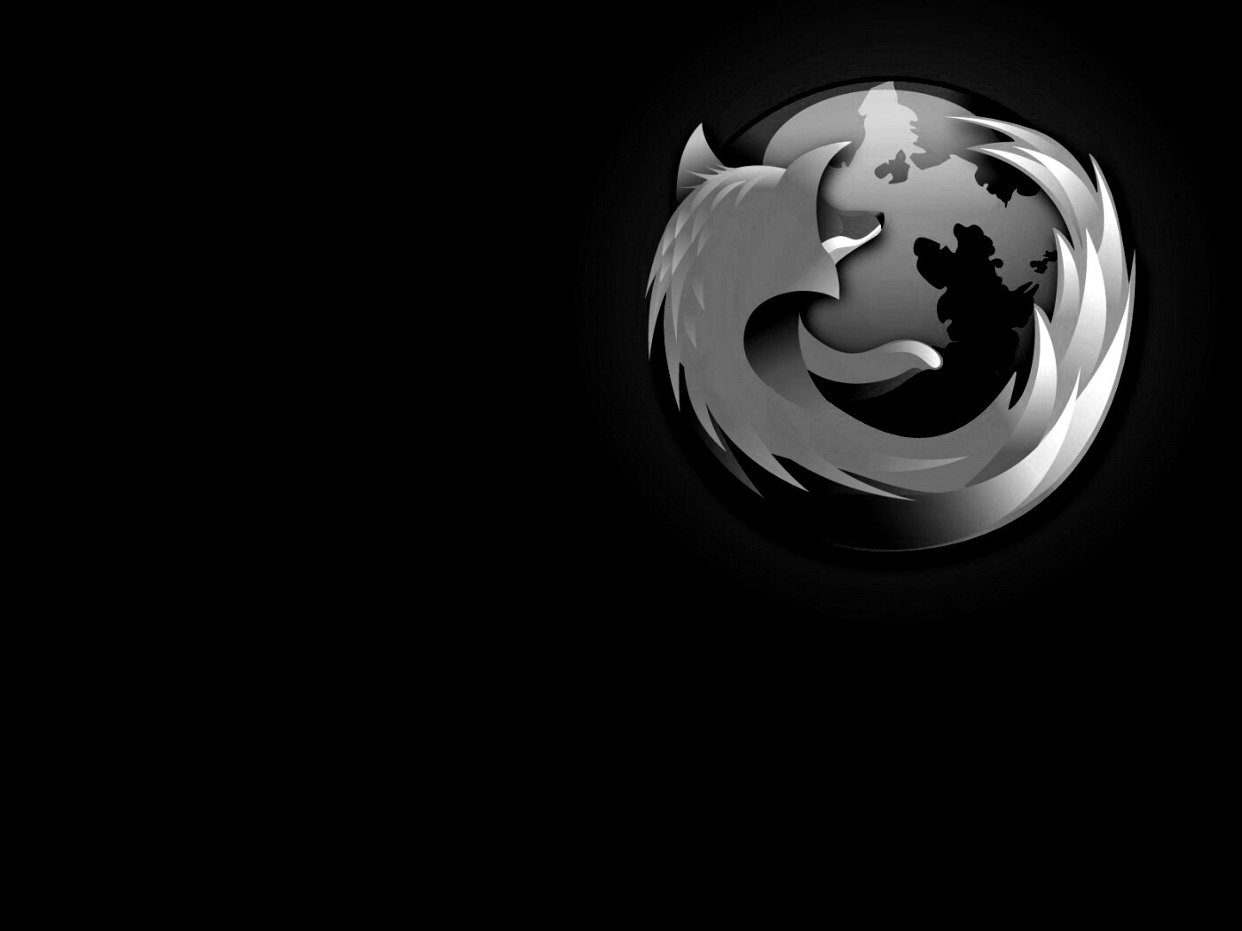 Логотип Firefox в синих тонах обои