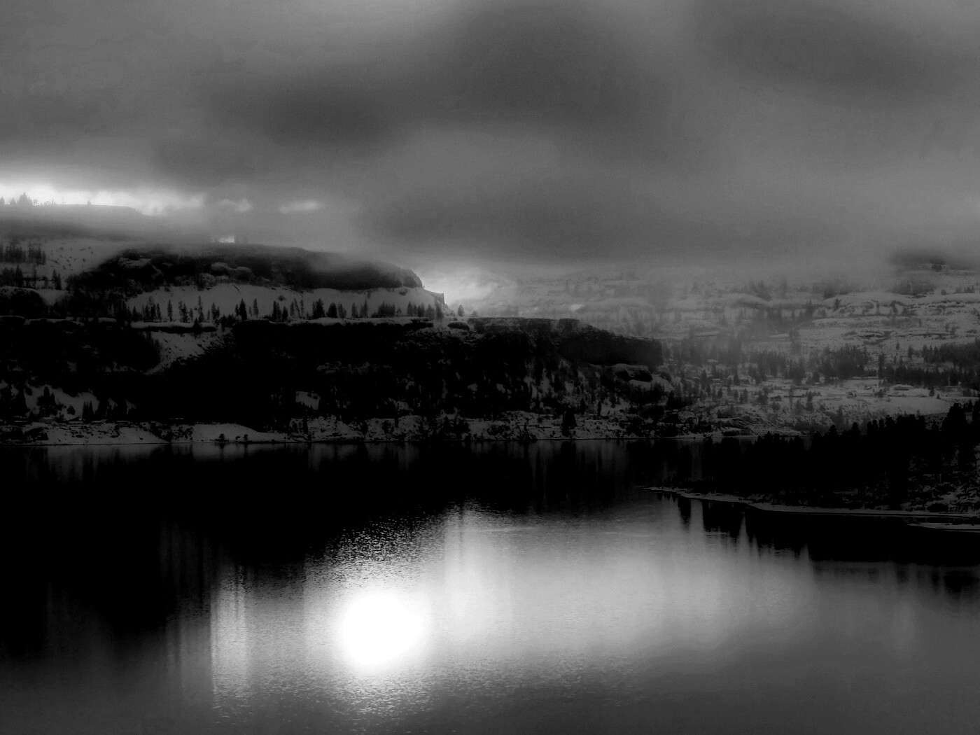 Озеро зимой обои