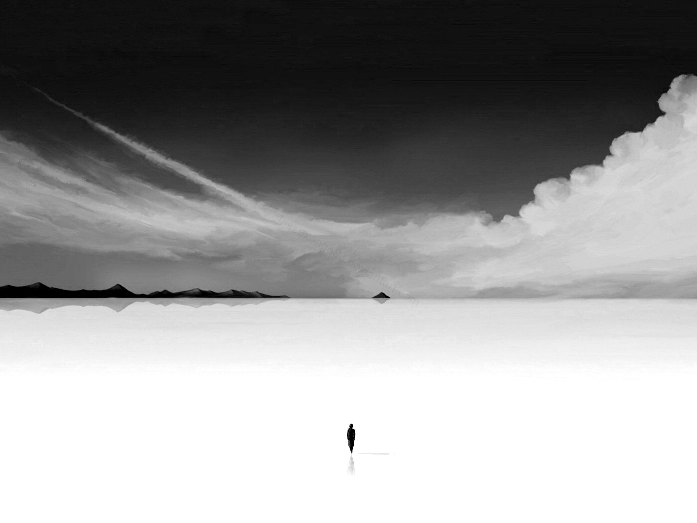 Человек и пустошь обои