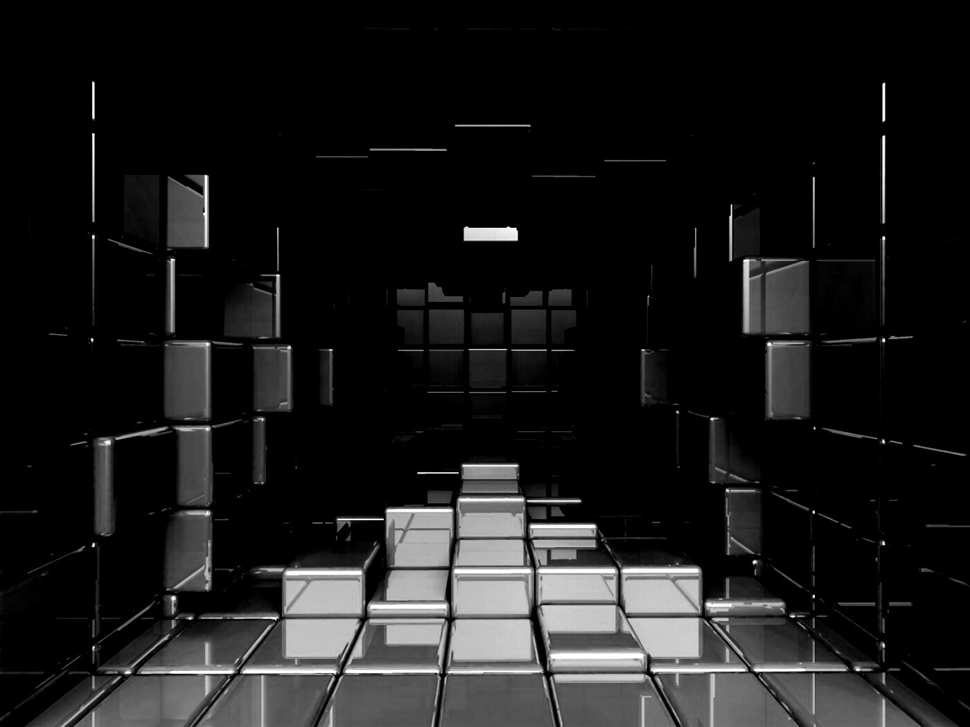 Комната из кубов обои