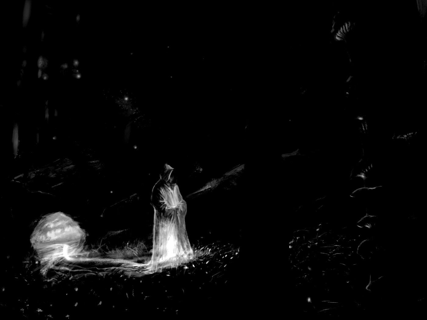 Маг света в лесу обои