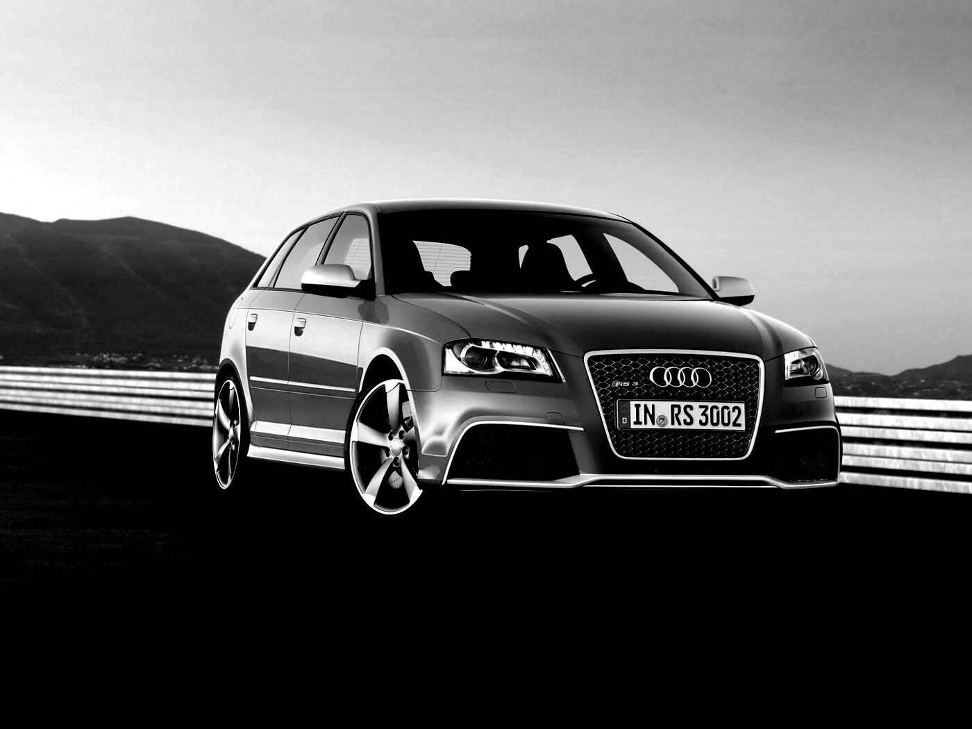 Красная Audi RS3 спереди обои