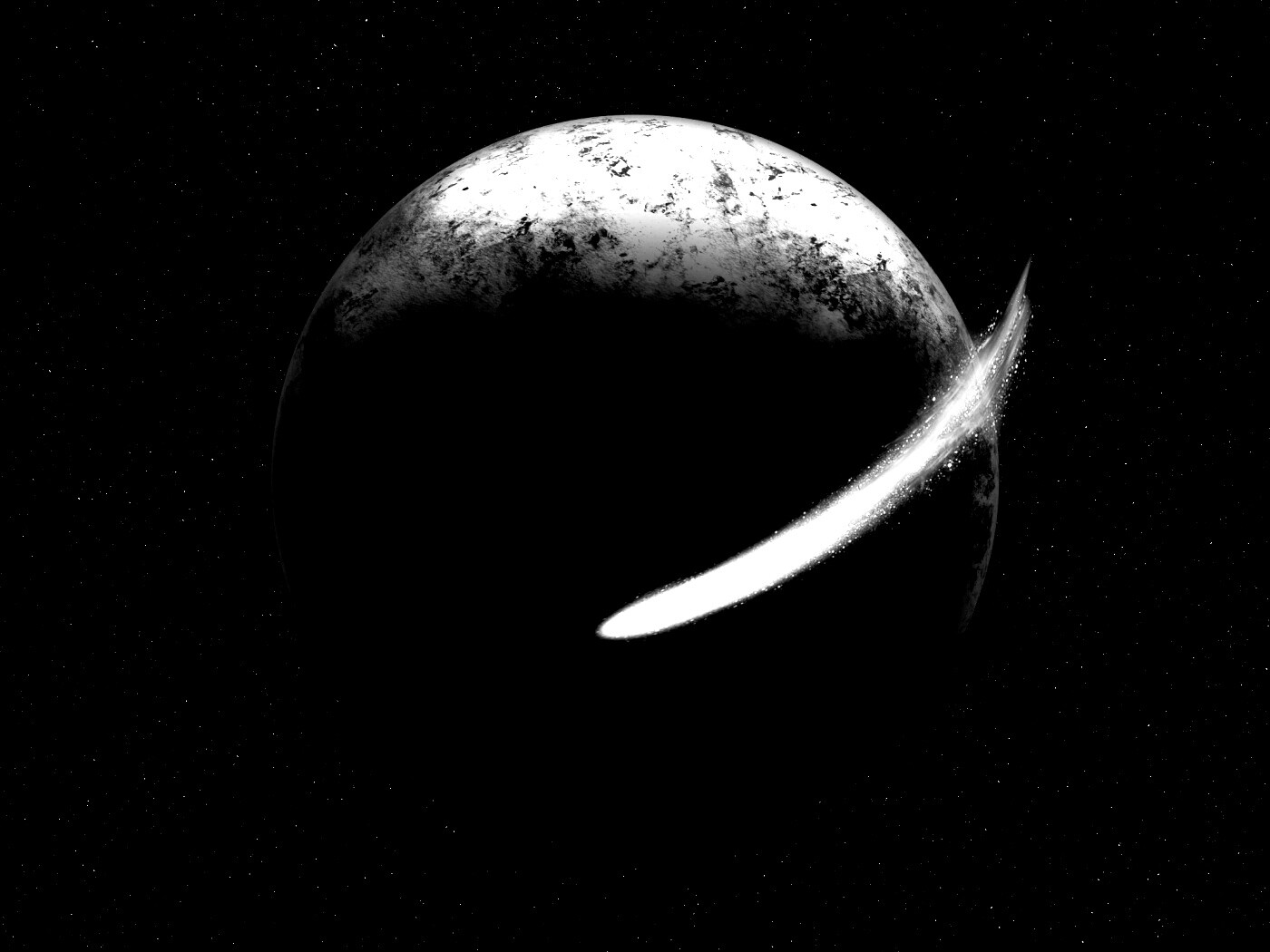 Комента облетает планету обои