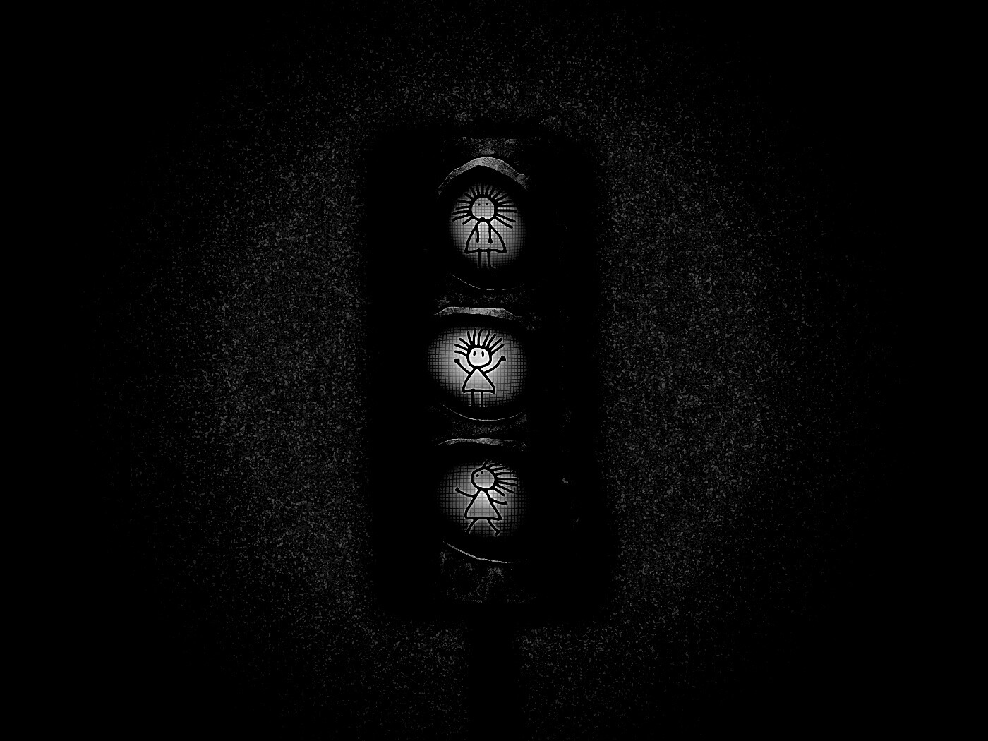 Нарисованный светофор обои