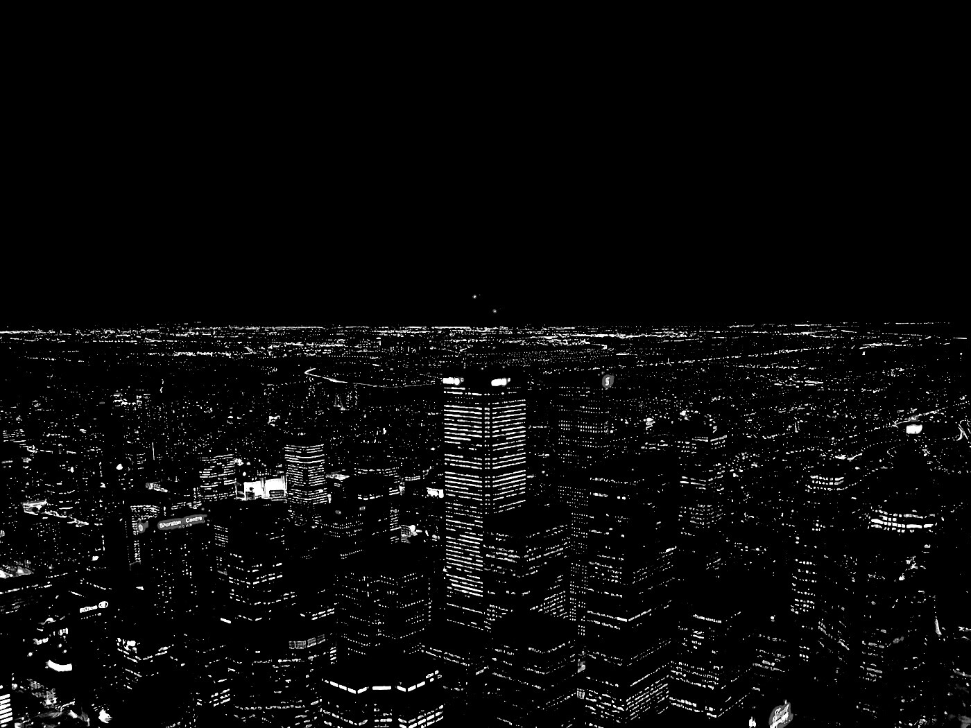 Вид на здания ночного города обои