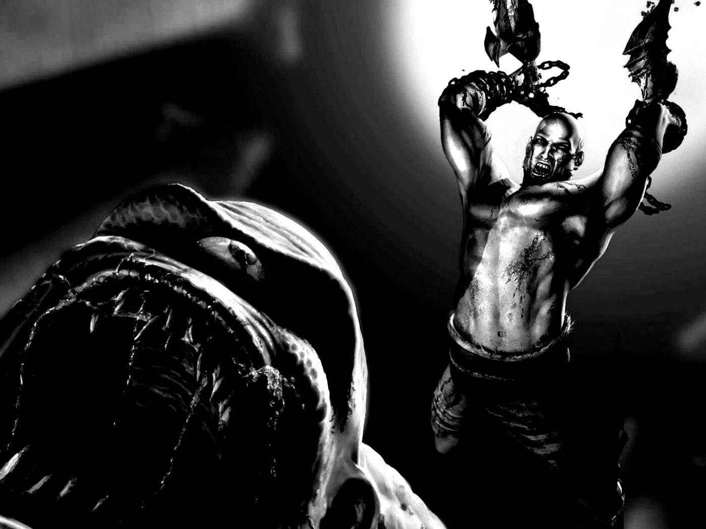 Кратос против монстра обои