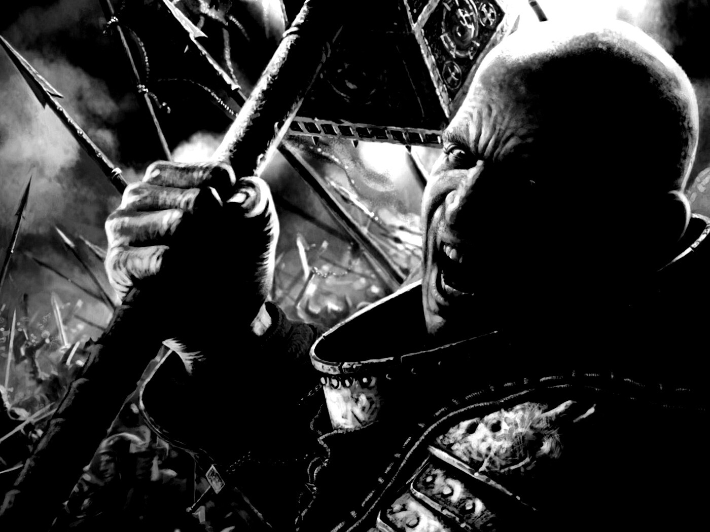 Воин с боевым молотом обои