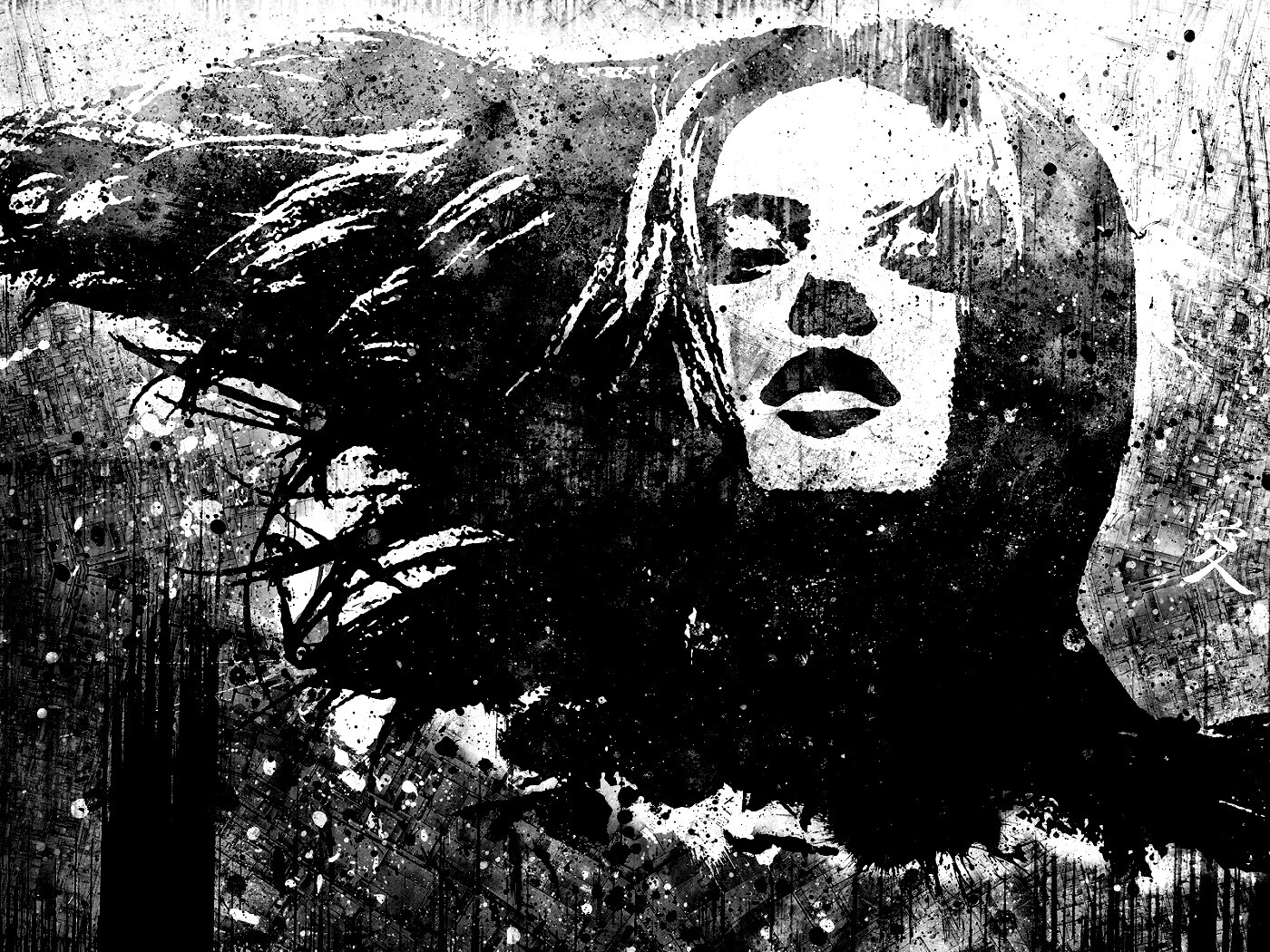 Стильный коллаж с девушкой обои