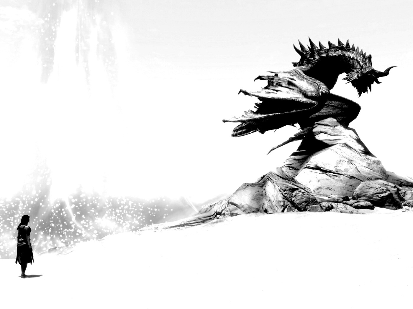 Человек и дракон обои