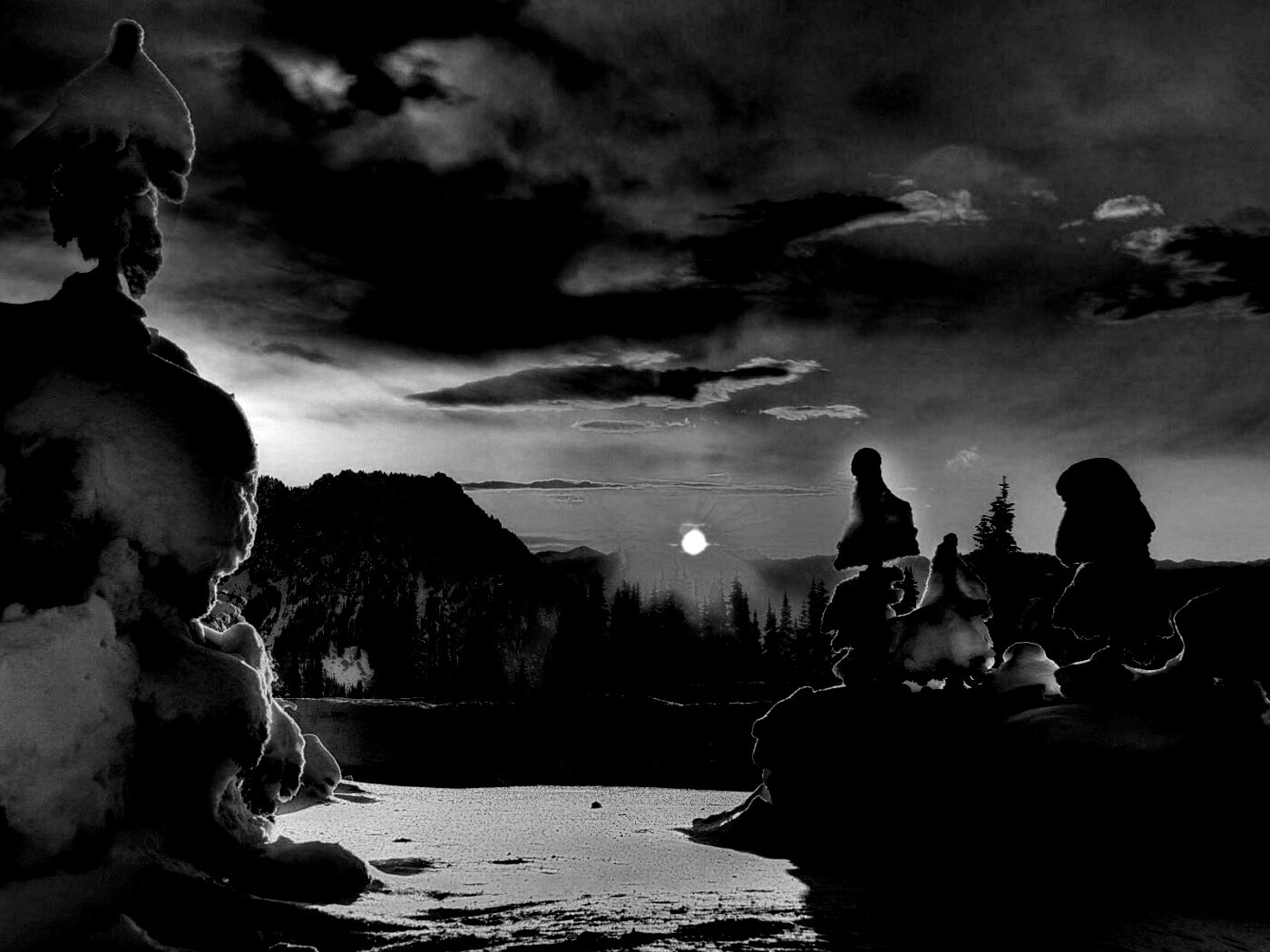 Зимнее солнце обои