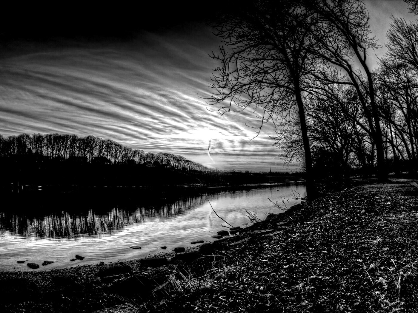 Осенний закат обои