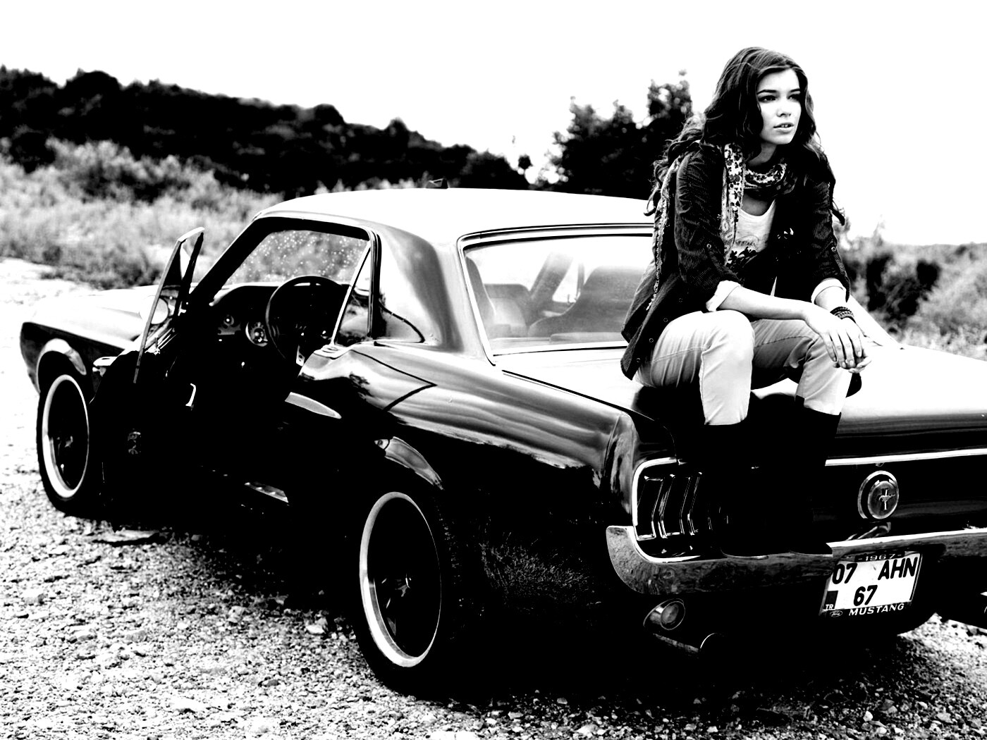 Девушка на мустанге обои