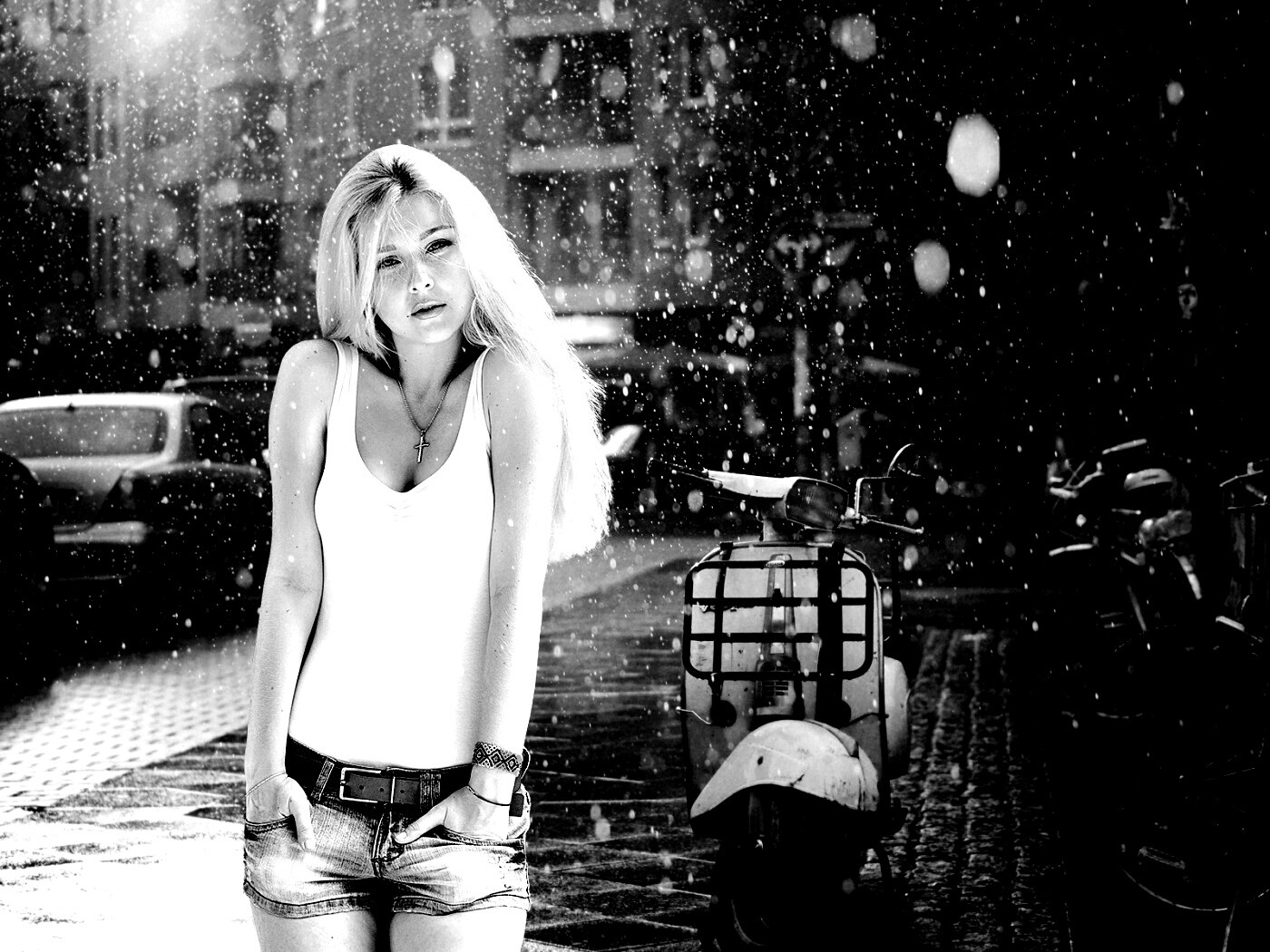 Девушка и плохая погода обои