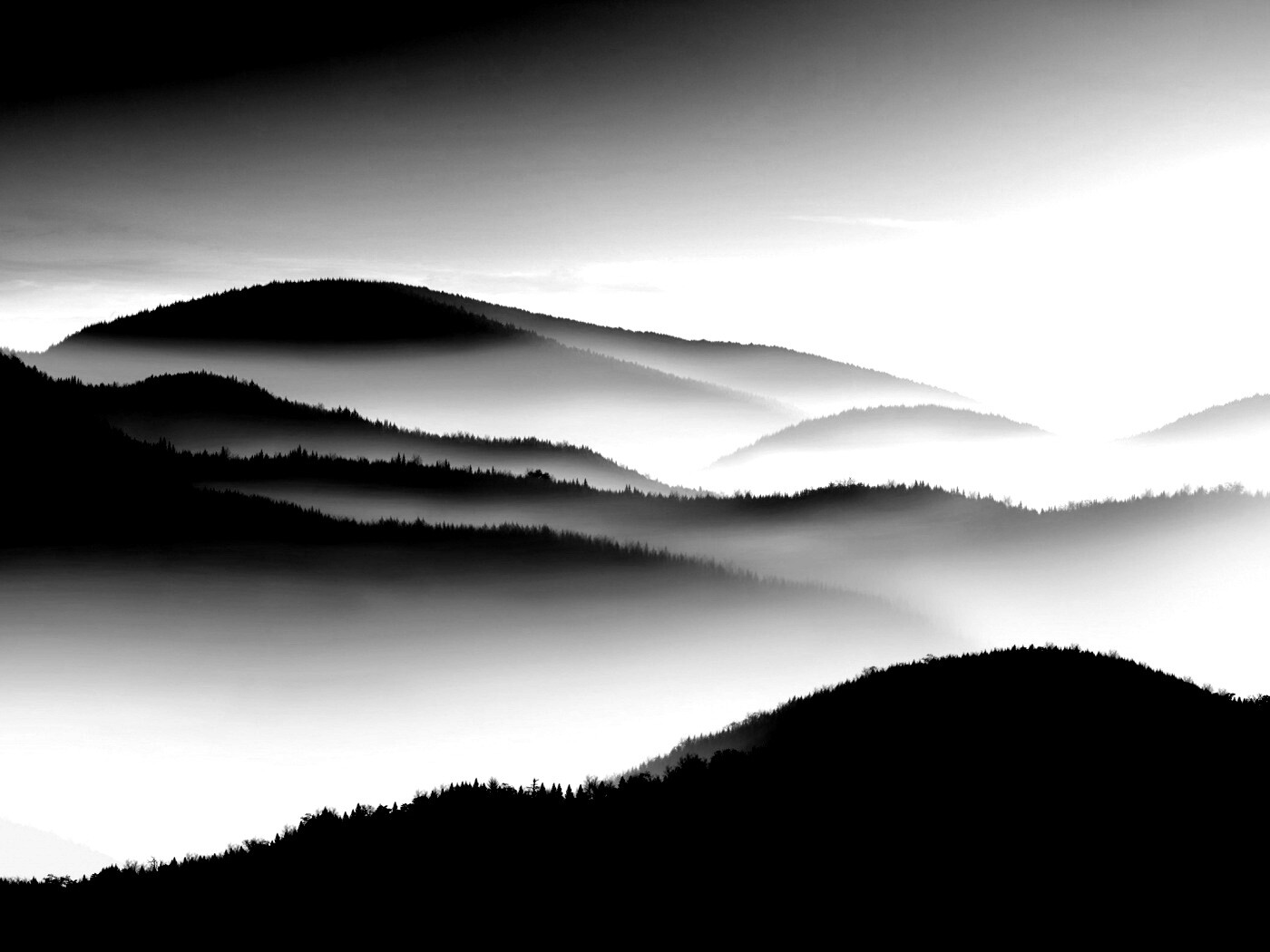 Туманные горы обои