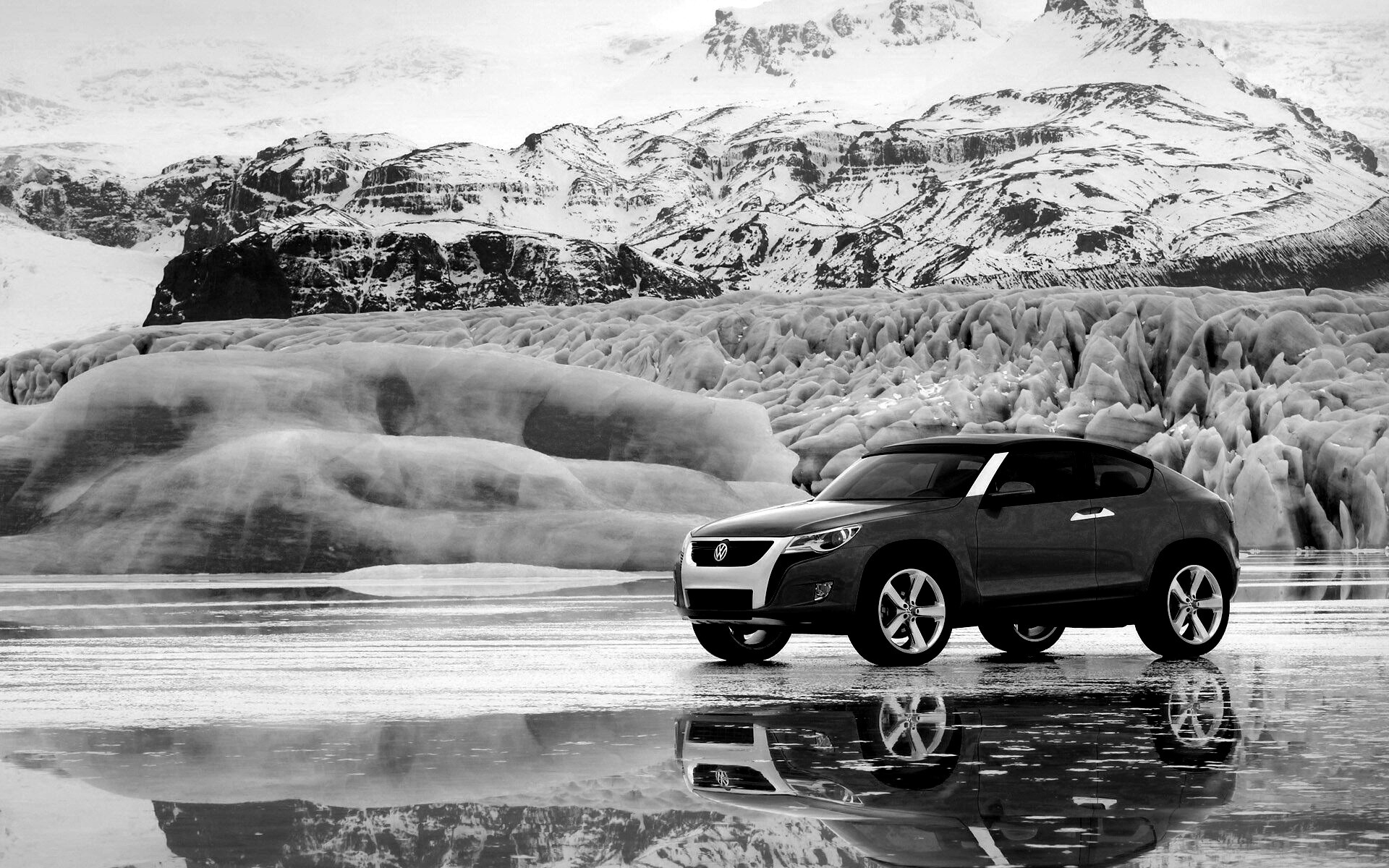 Внедорожник Фольксваген на льду обои