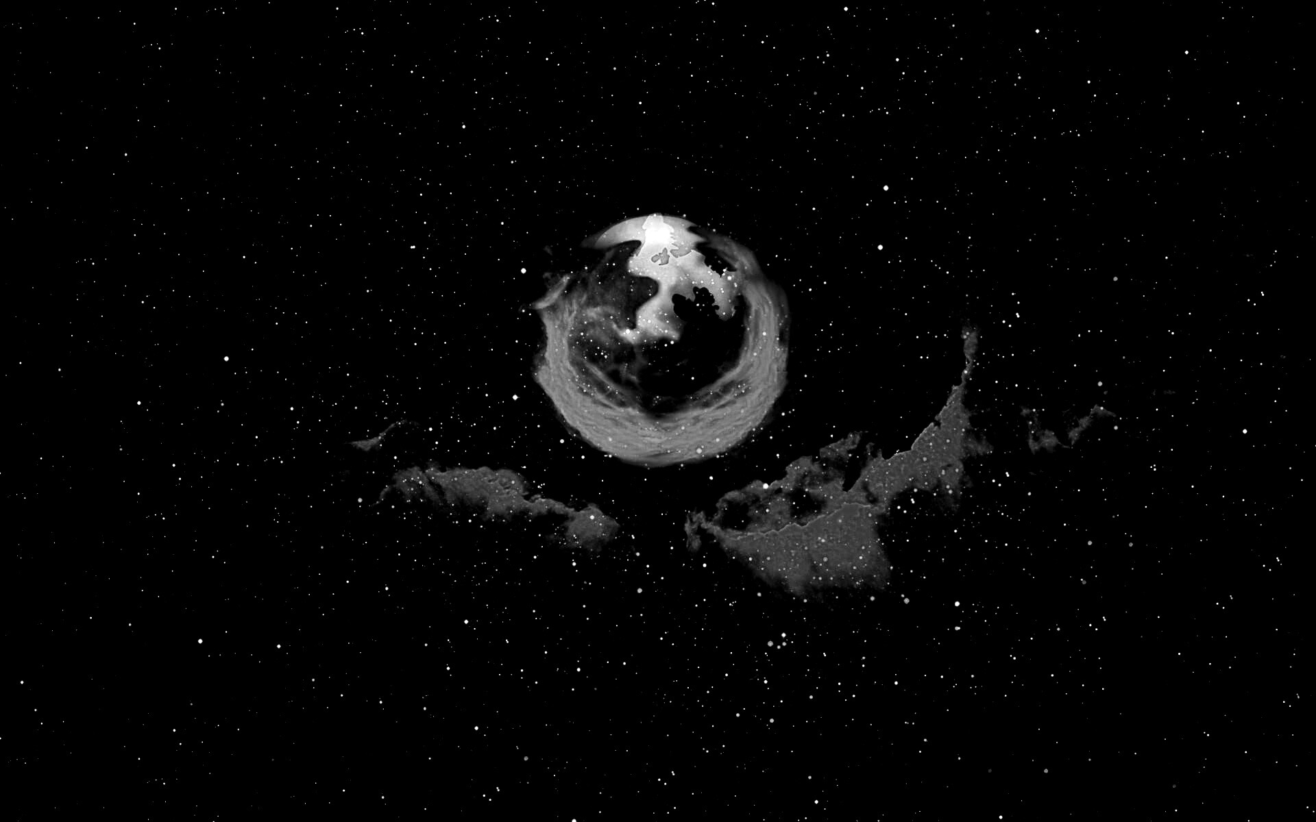 Firefox в космосе обои