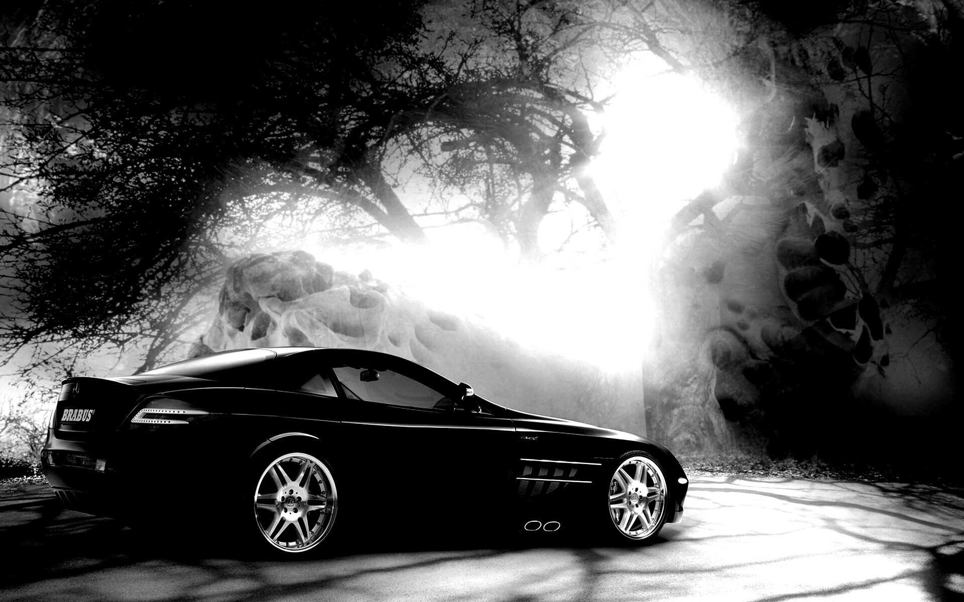 Черный спорткар Мерседес обои