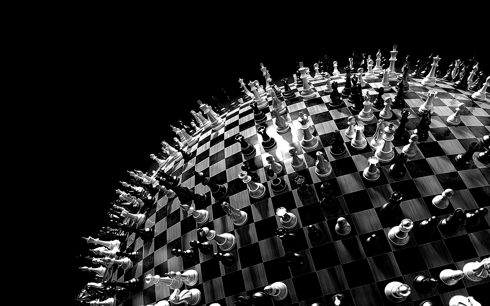 Сферическое шахматное поле обои