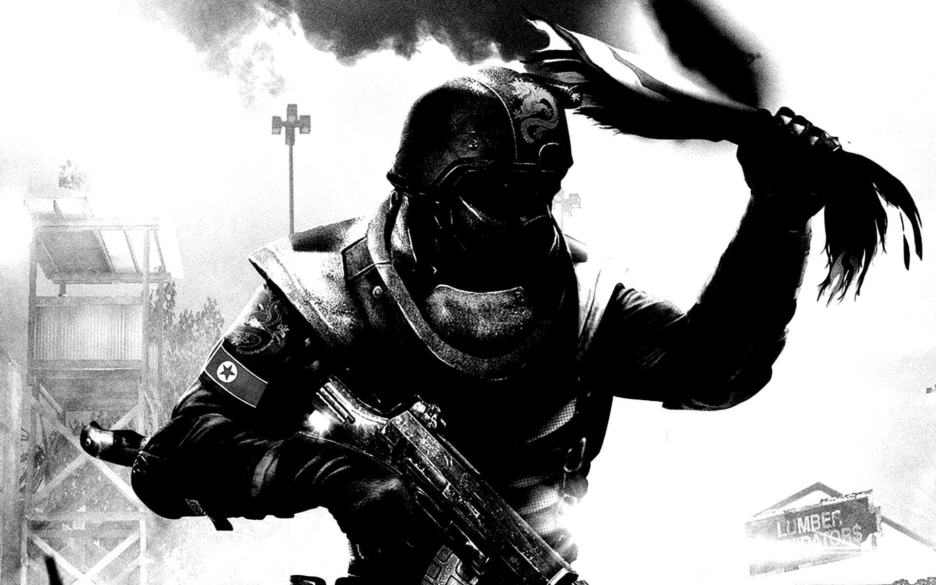 Китайский солдат жжет американский флаг обои