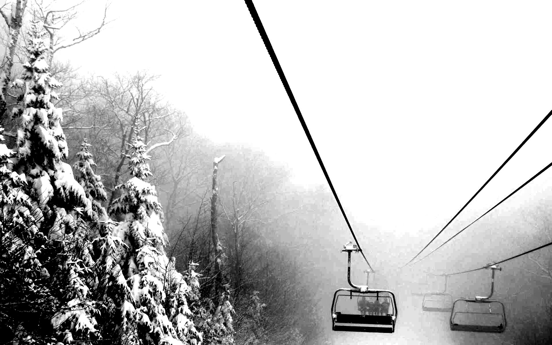 Канатная дорога в зиму обои