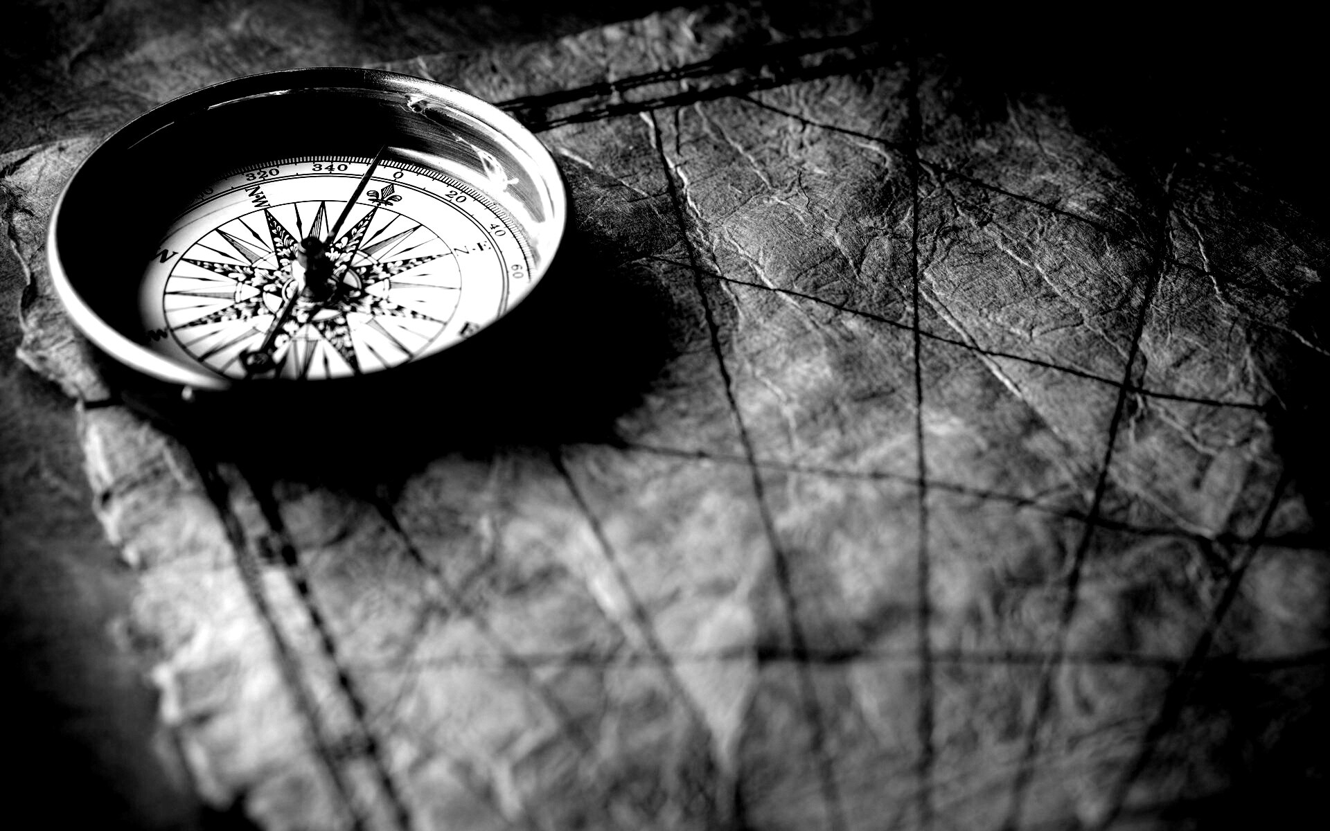 Компас и старая карта обои