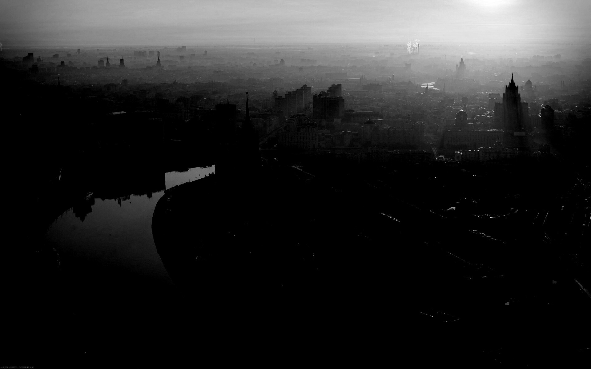 Москва в тумане обои