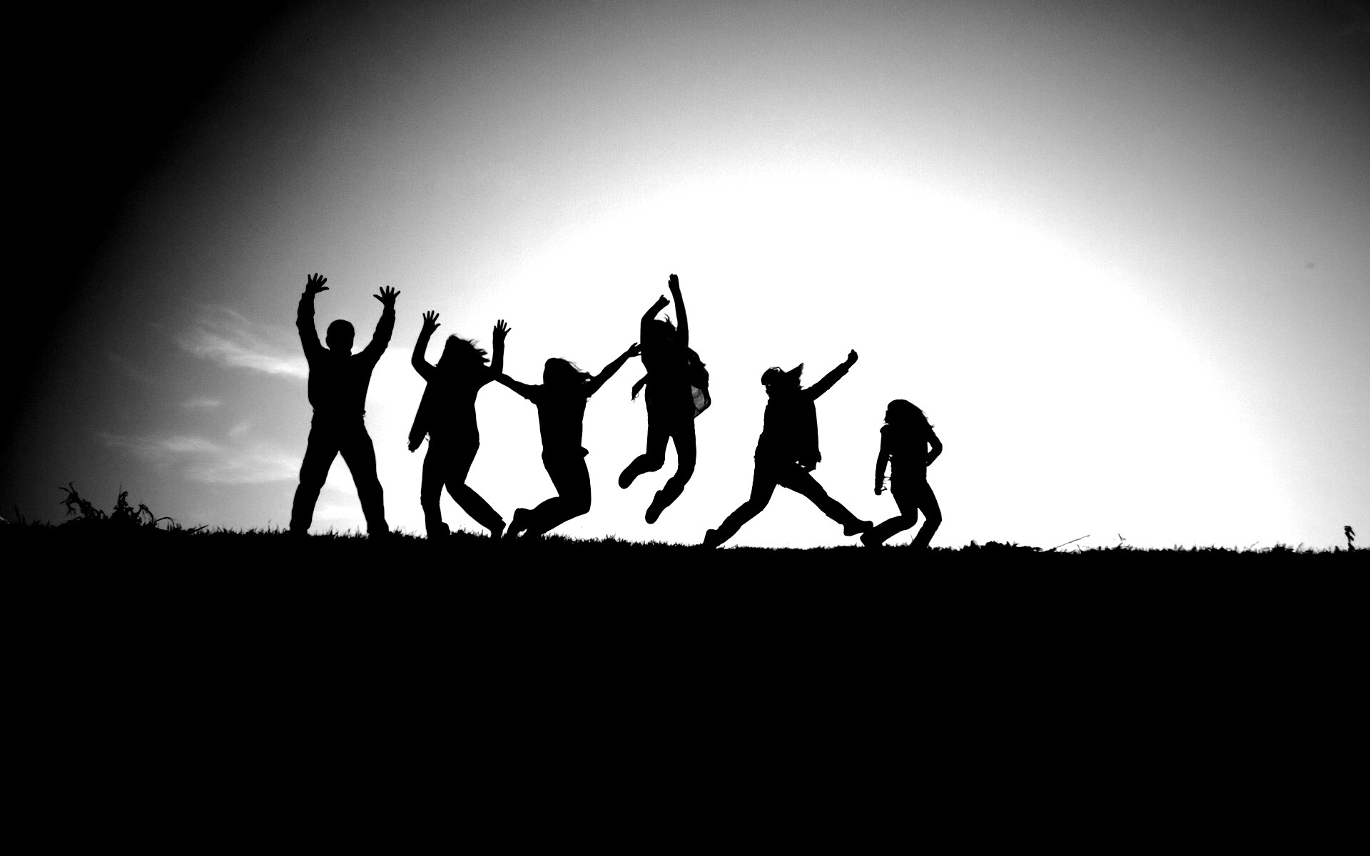 Силуэты людей обои
