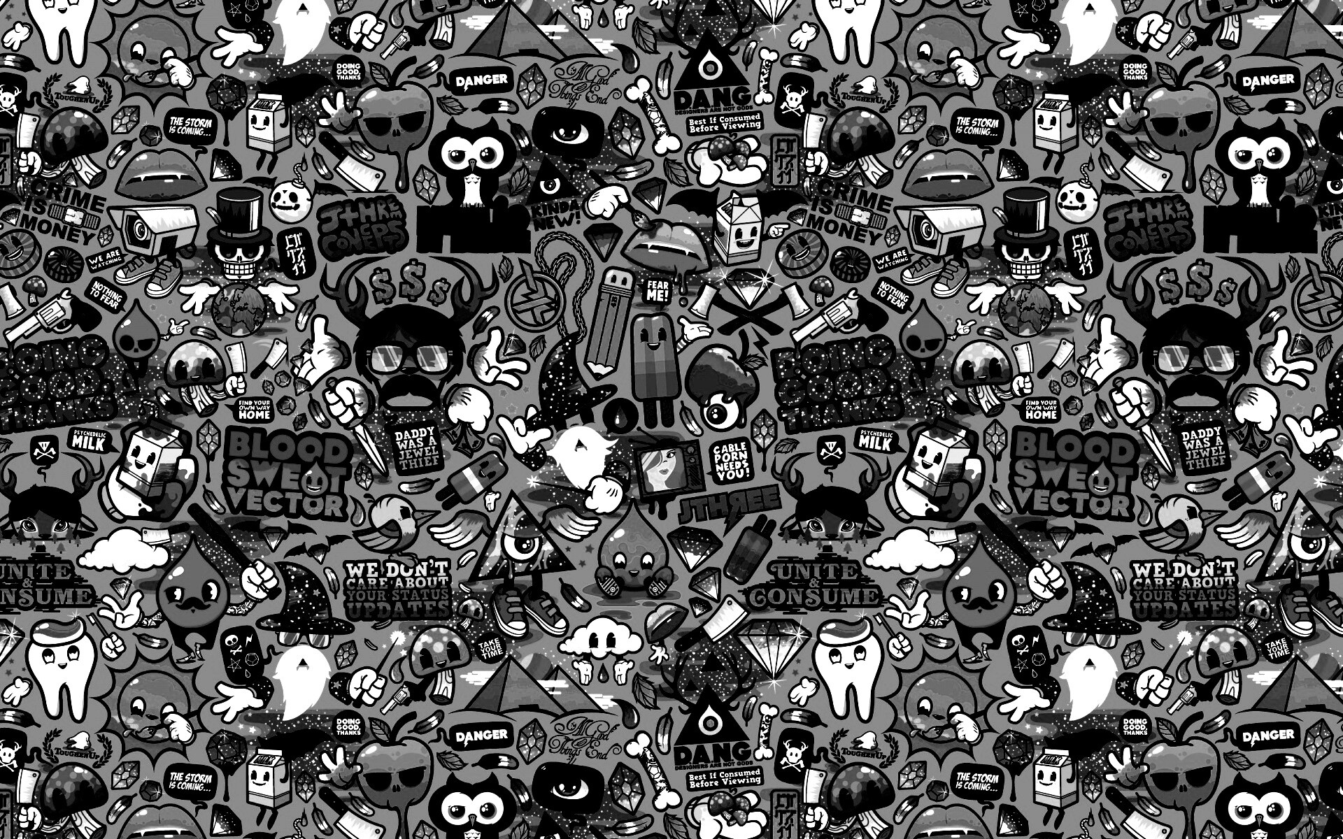 Коллаж из мультяшных картинок обои