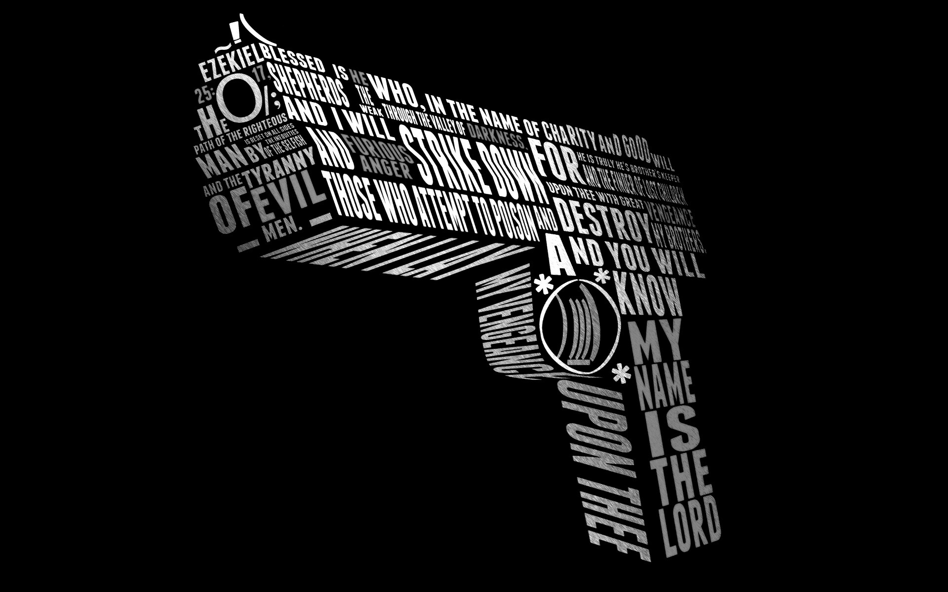 Пистолет из слов обои