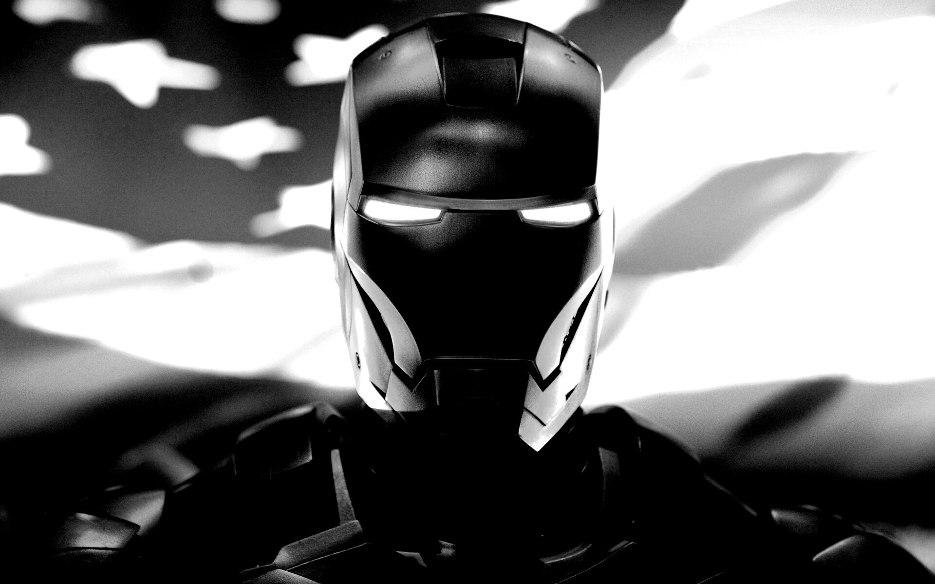 Железный человек на фоне американского флага обои