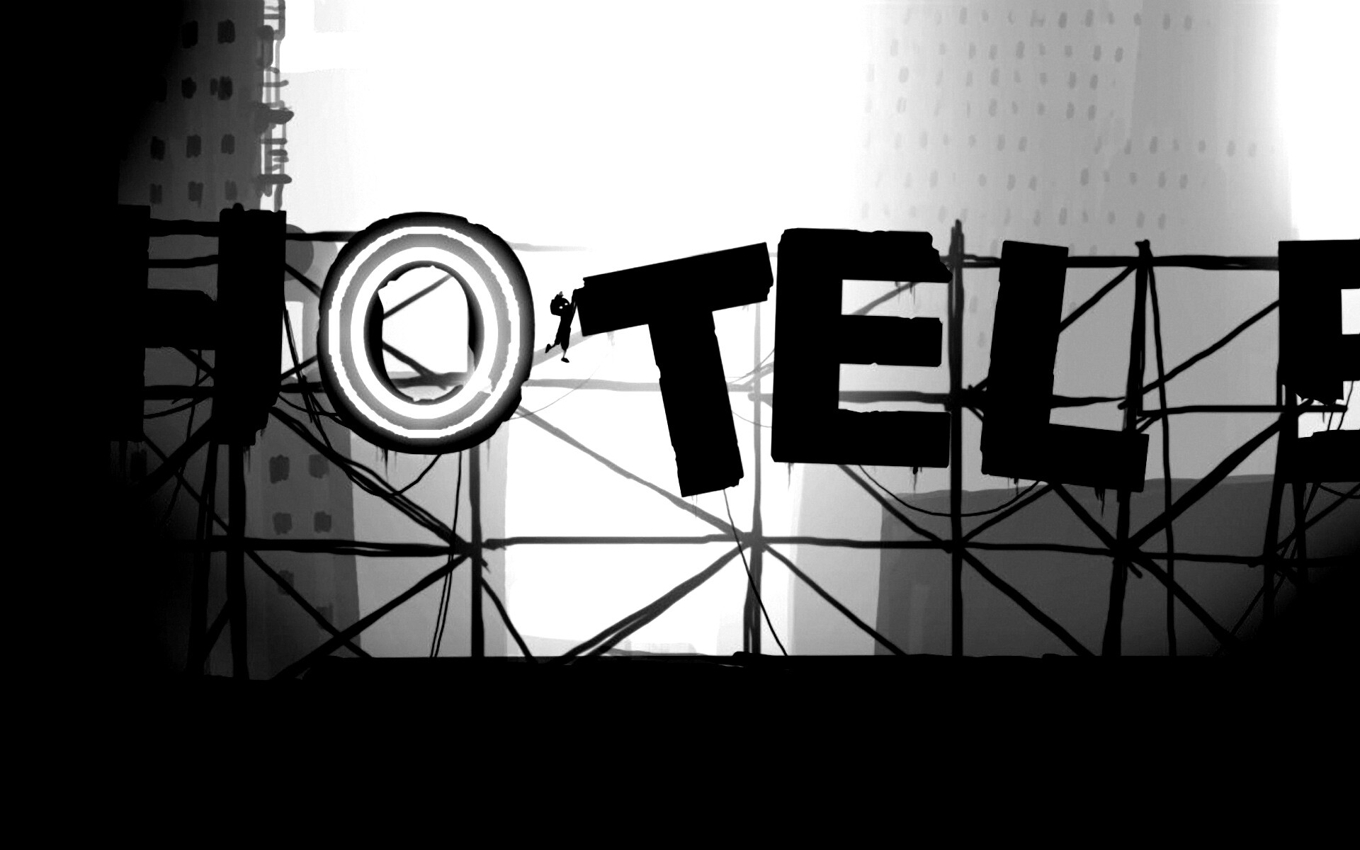 Мальчик из Limbo на вывеске "Hotel" обои