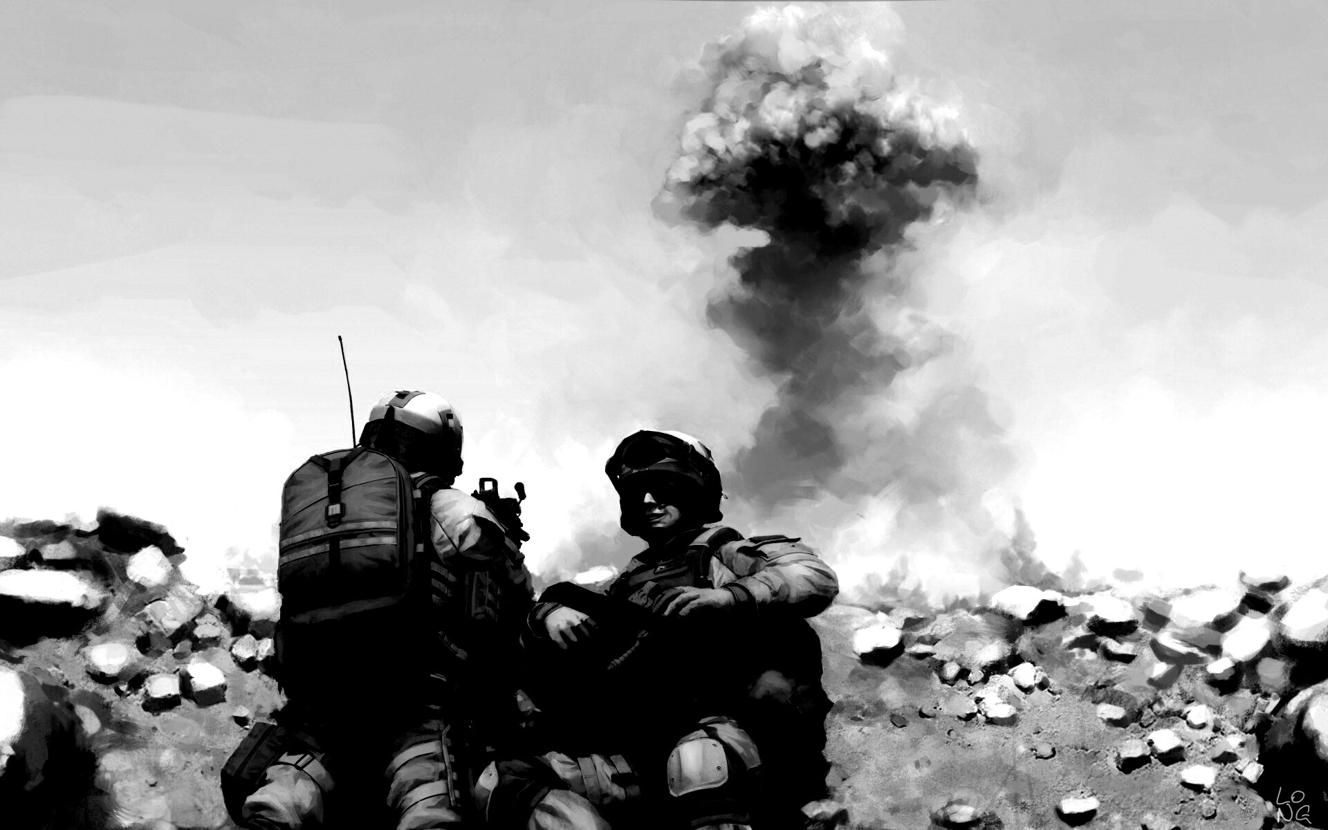 Солдаты в пустыне обои