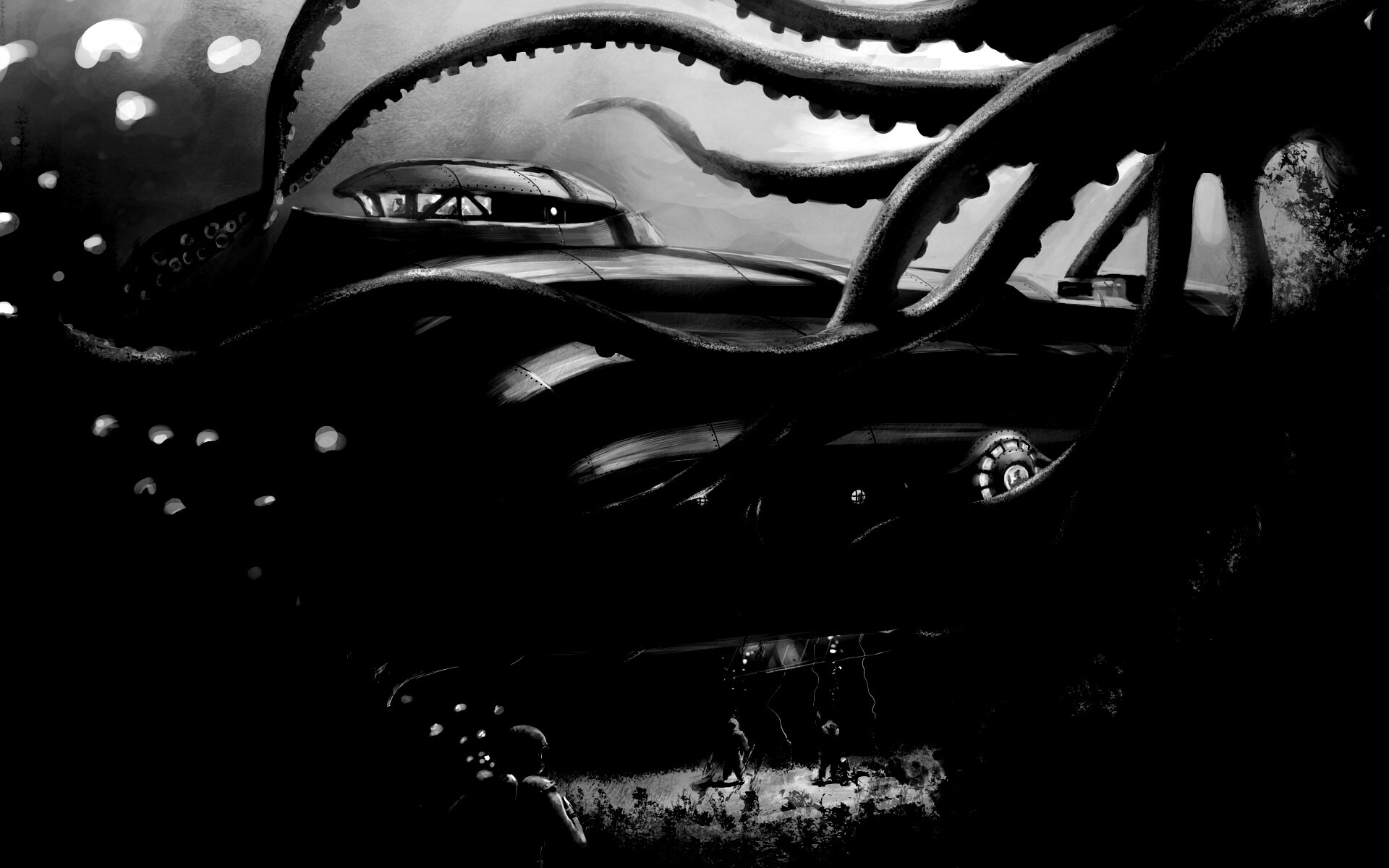 Наутилус в плену щупалец обои