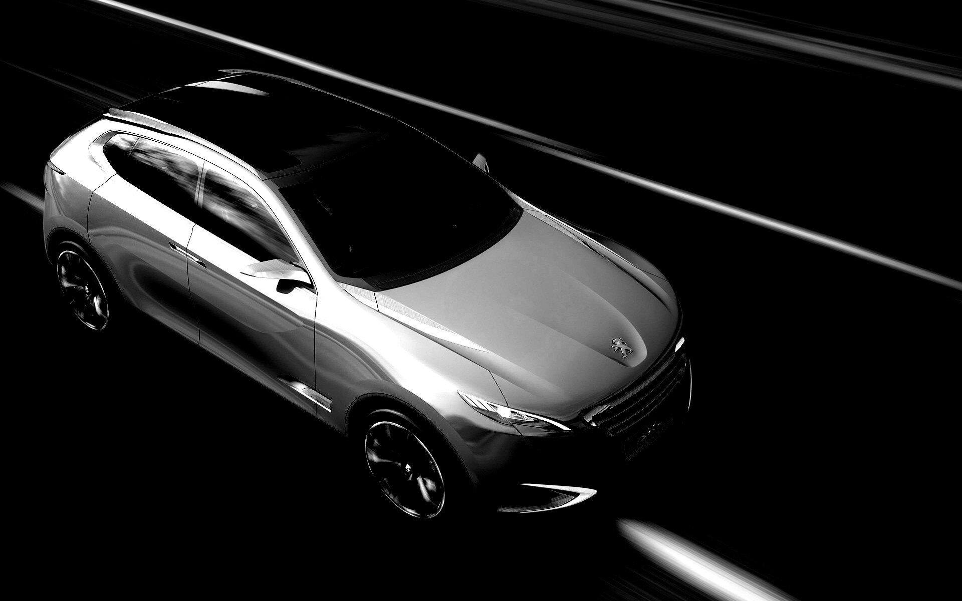 Концепт пежо на трассе обои