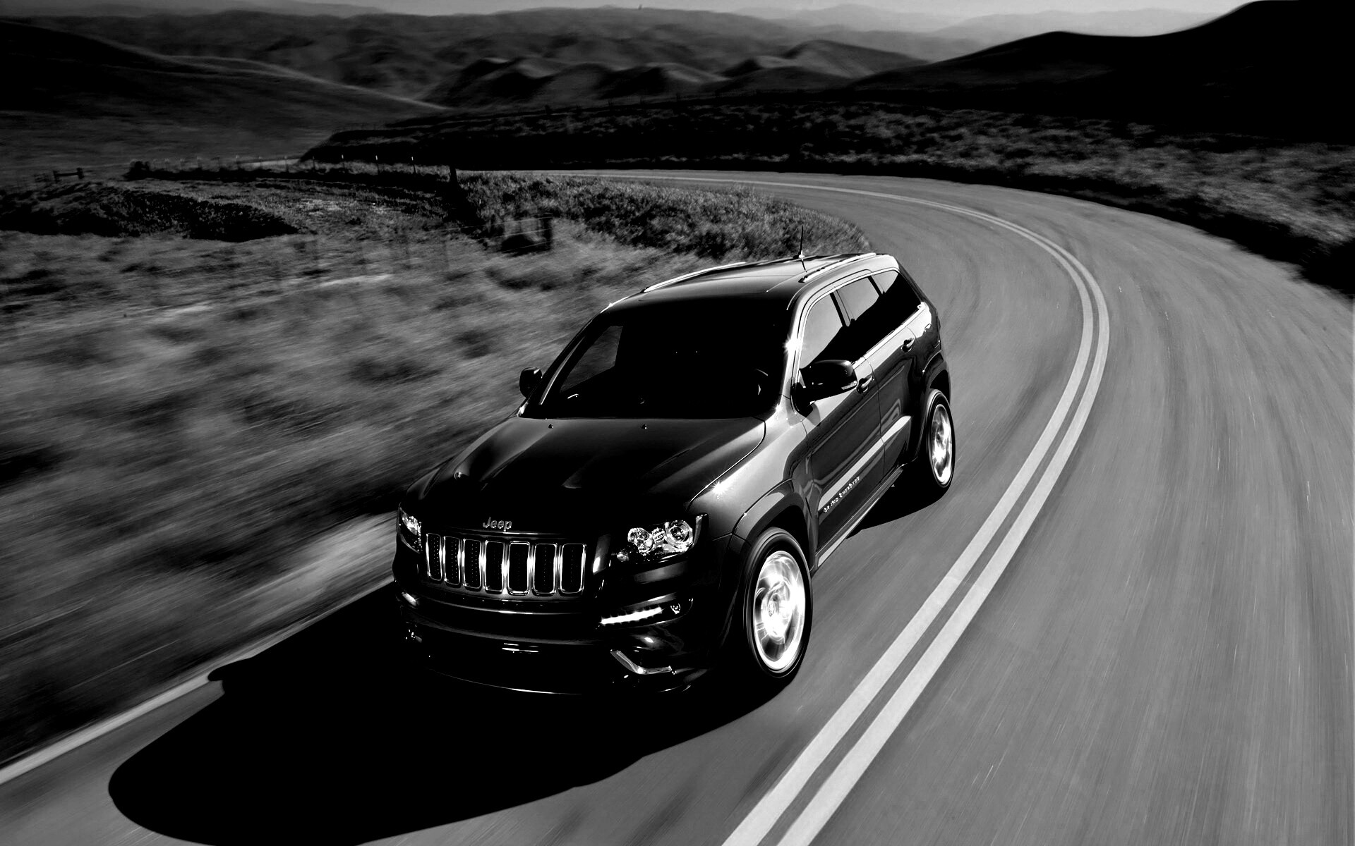 Jeep на дороге обои