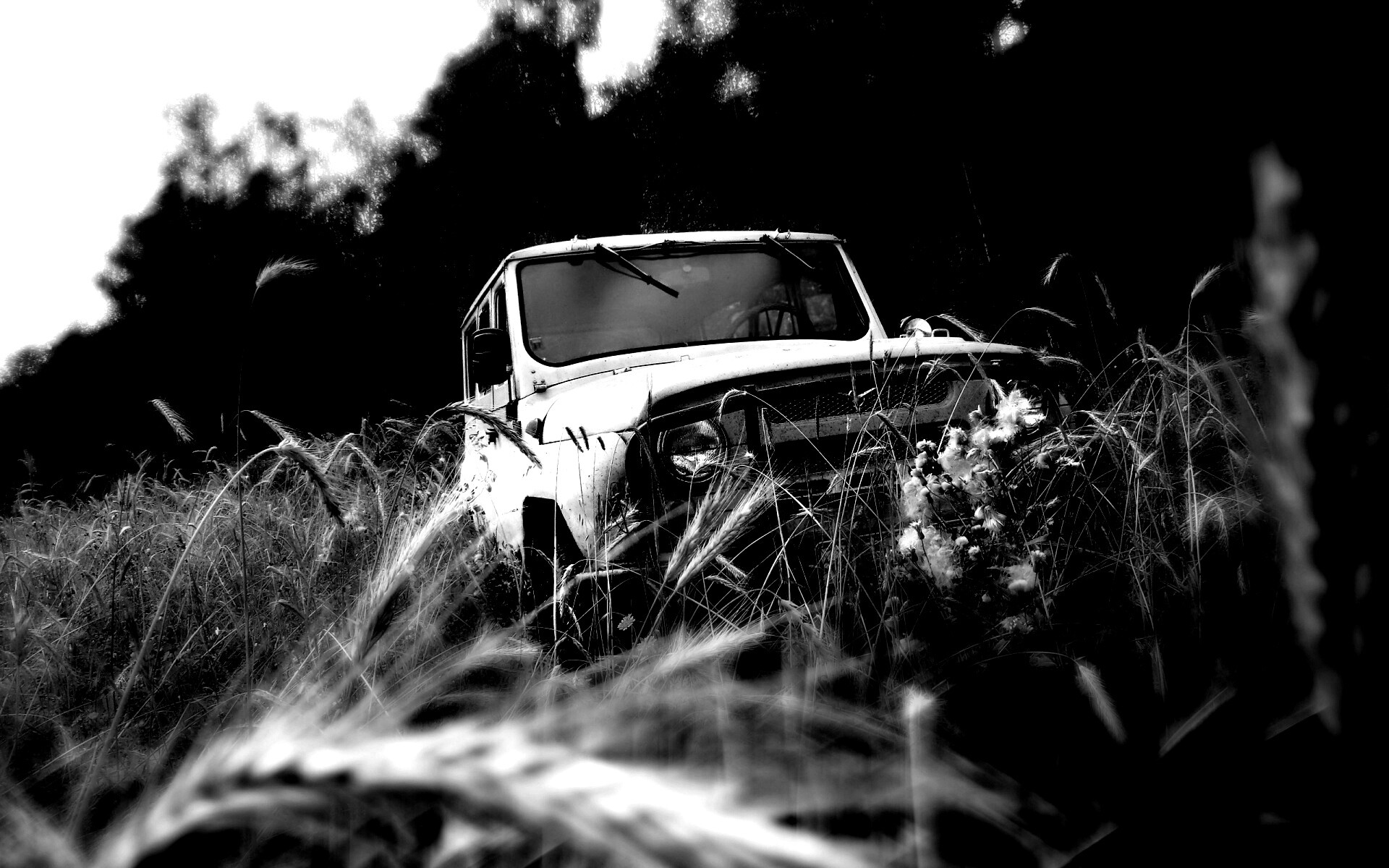 УАЗик в траве обои