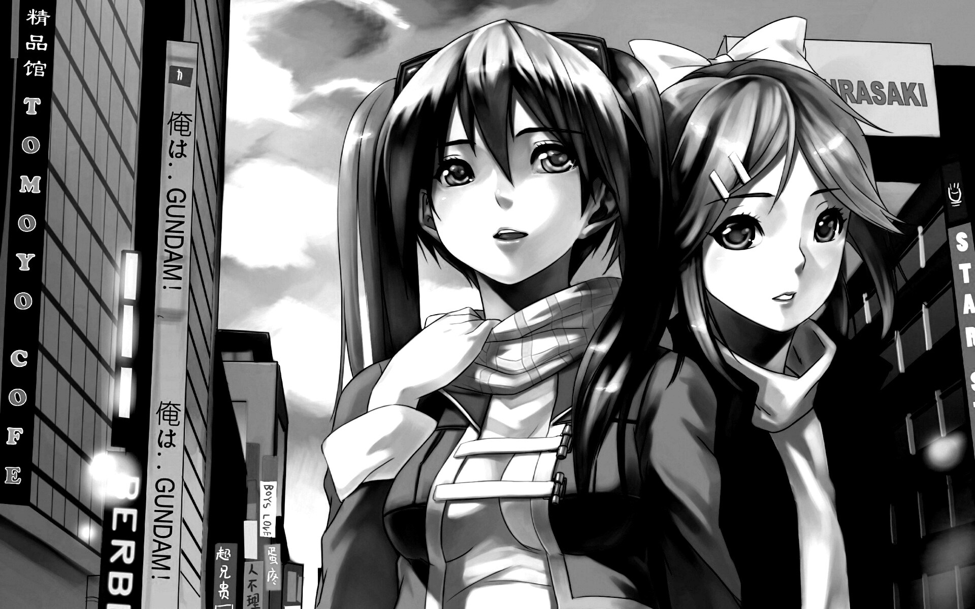 Девочки в большом городе обои