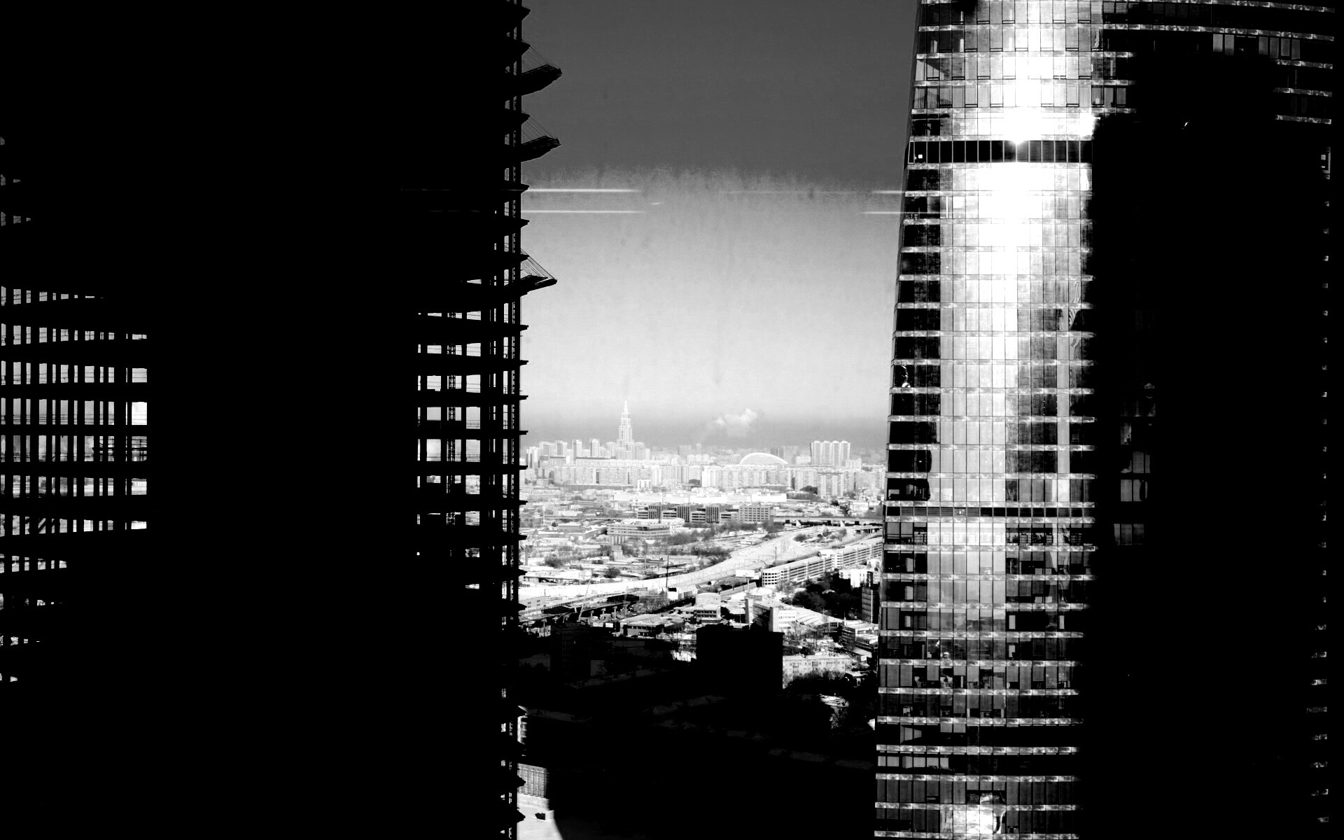 Строительство небоскреба в Москве обои