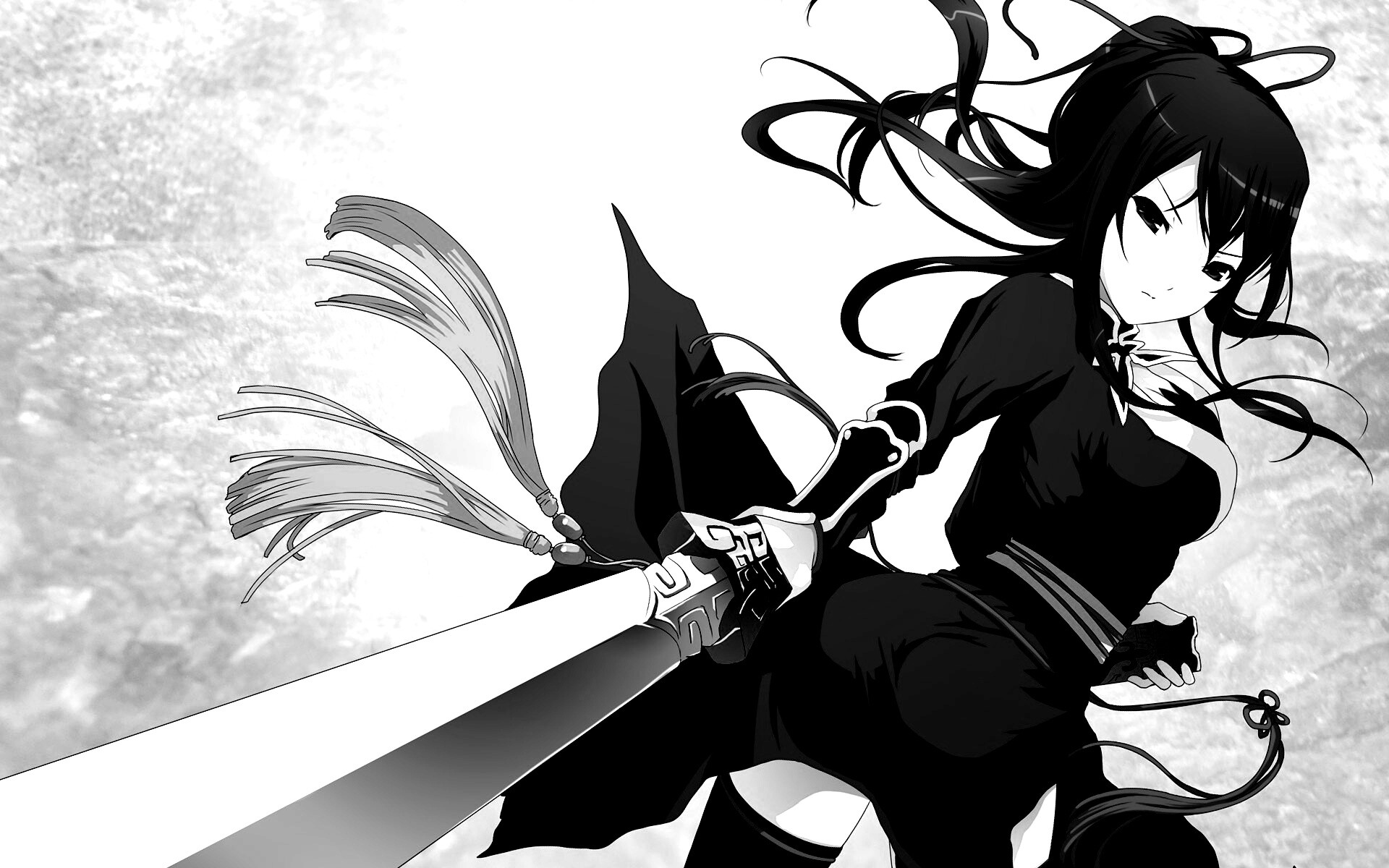 Рыжая девочка с мечем обои