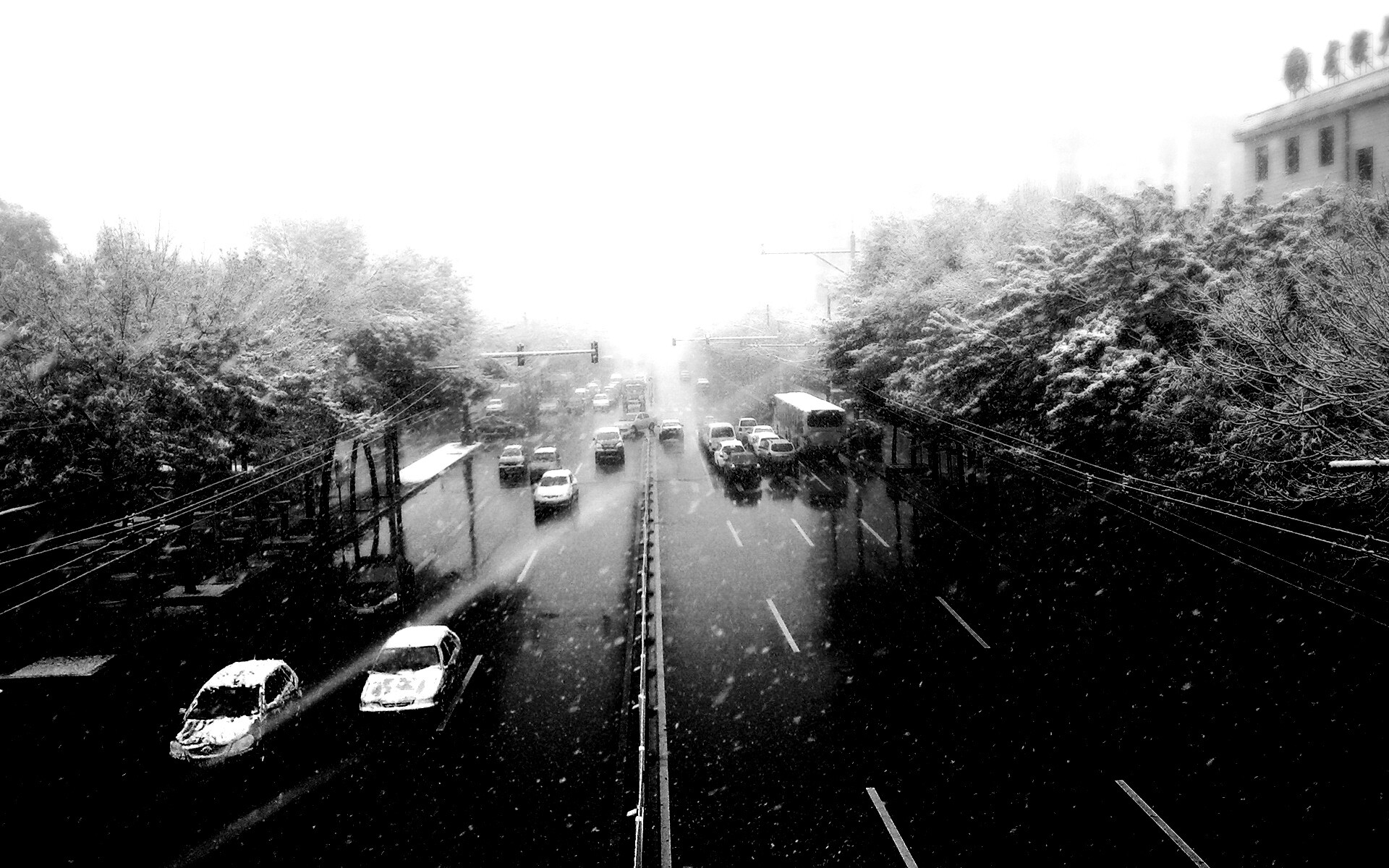 Снегопад в токио обои